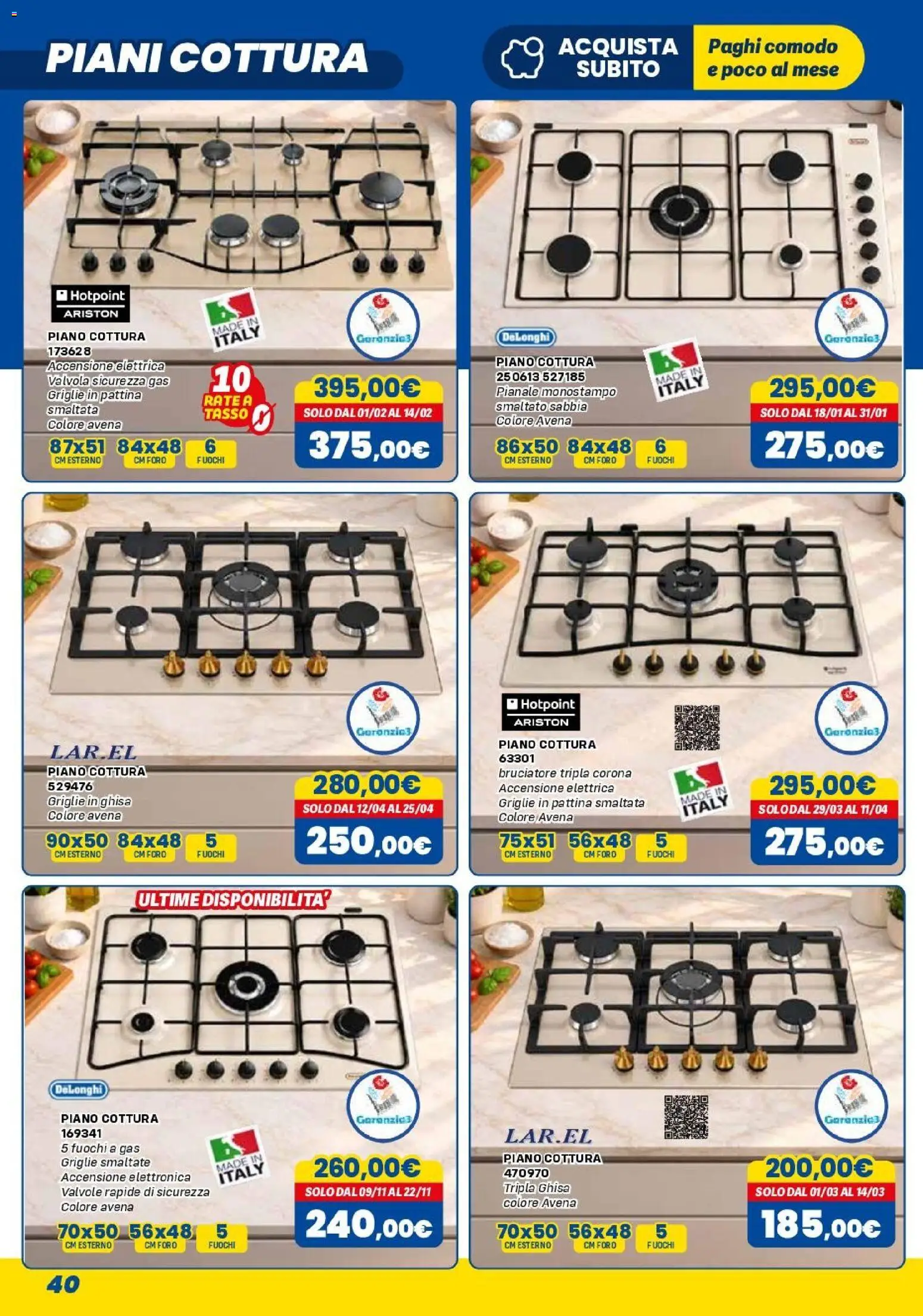 Volantino Orizzonte del 01/11/2026 | Pagina: 40 | Prodotti: Piano cottura