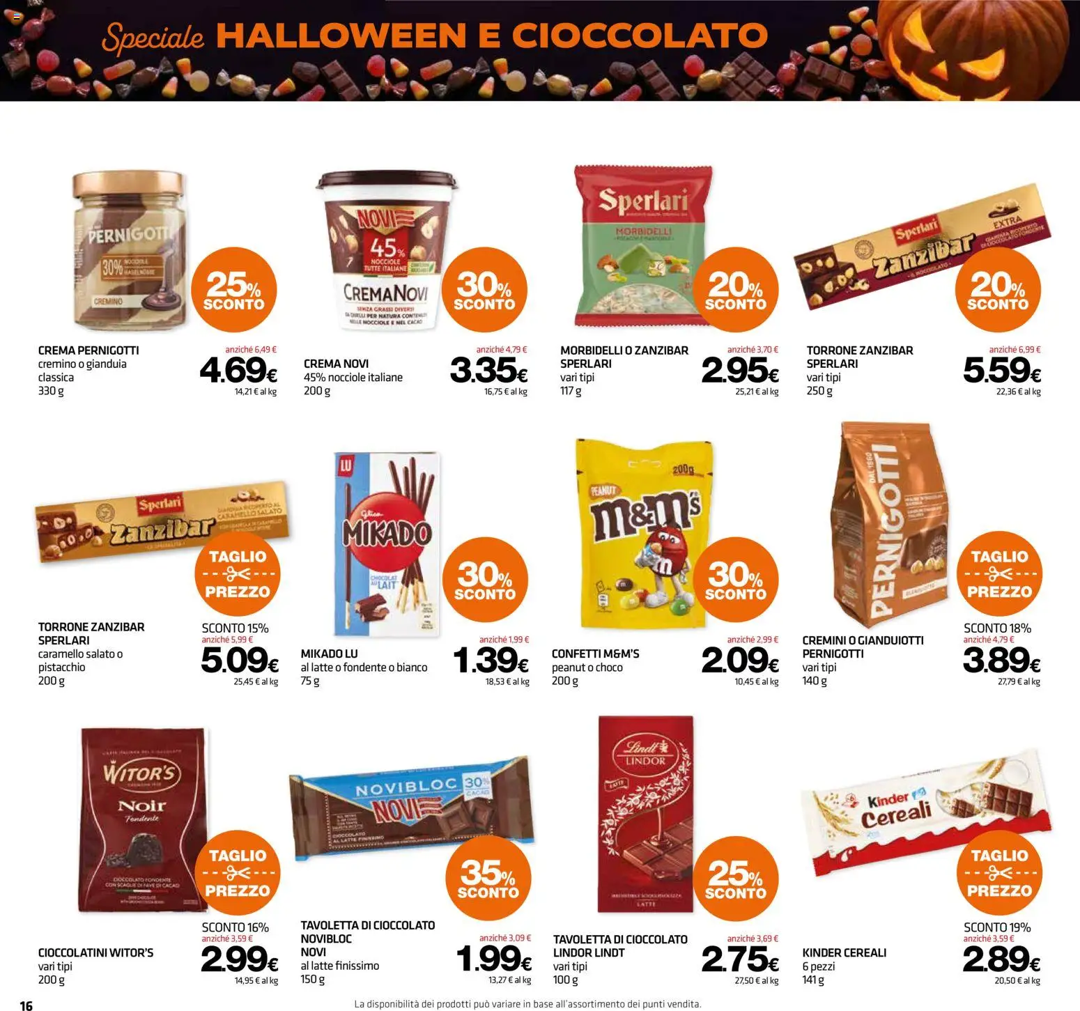 Volantino Superconti del 22/10/2026 | Pagina: 16 | Prodotti: Pistacchio, Taglio, Cacao, Tavoletta