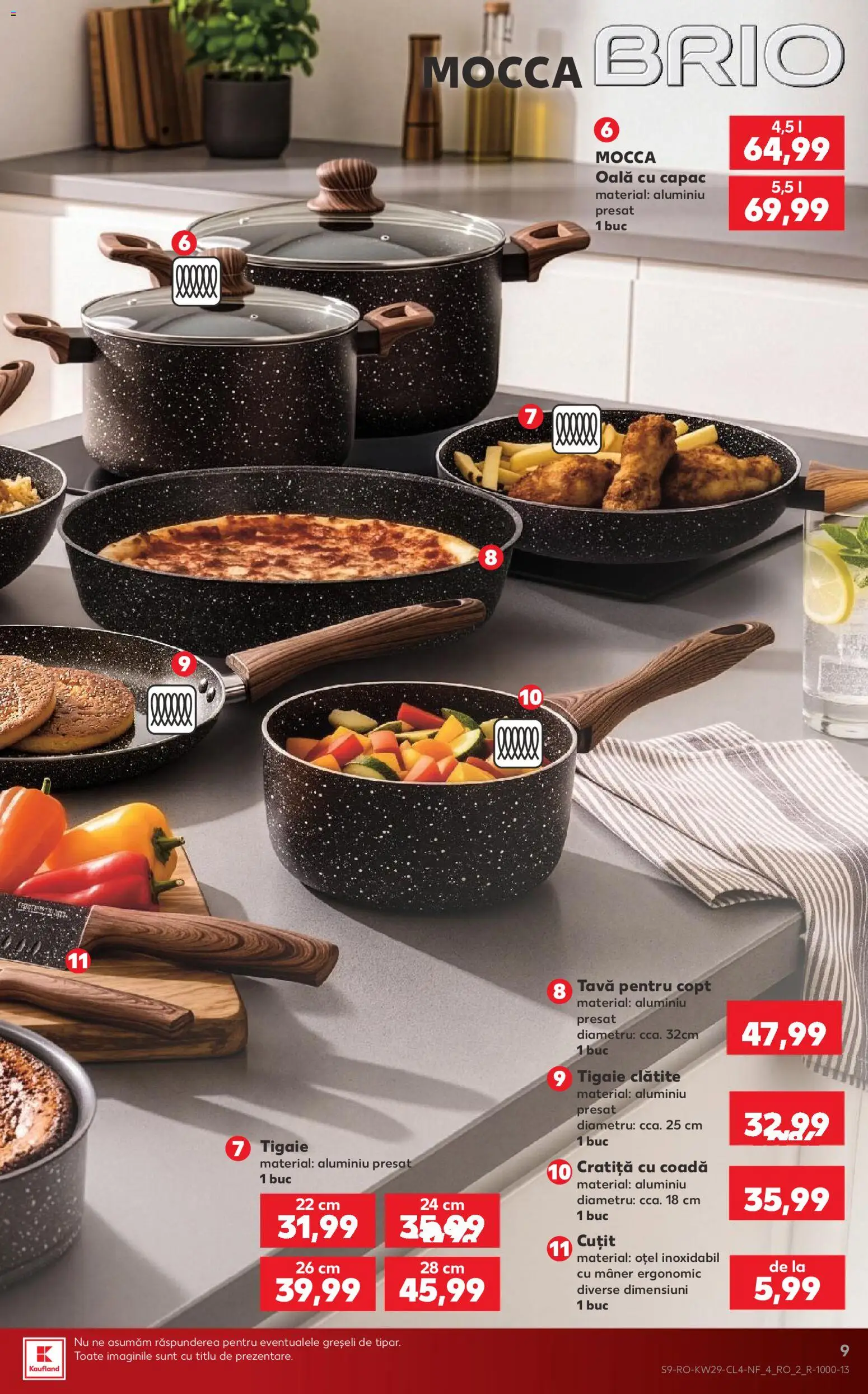 Noul catalog Kaufland – valabil de la 15.07.2026 | Pagină: 9 | Produse: Tigaie, Mâner, Cuțit, Clătite