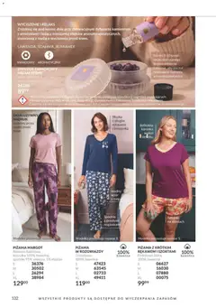 Pogląd oferty "Avon Katalog 10 2026" - ważna od 30.09.2026 | Strona: 132 | Produkty: Bluzka, Spodnie, Piżama, Rumianek