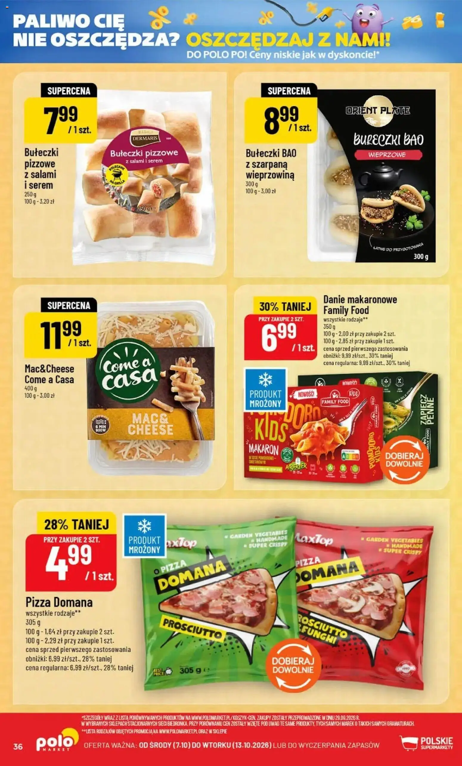 Nowa POLOmarket gazetka od jutra 07.10.2026 | Strona: 36 | Produkty: Serem, Prosciutto, Pizza, Wieprzowina