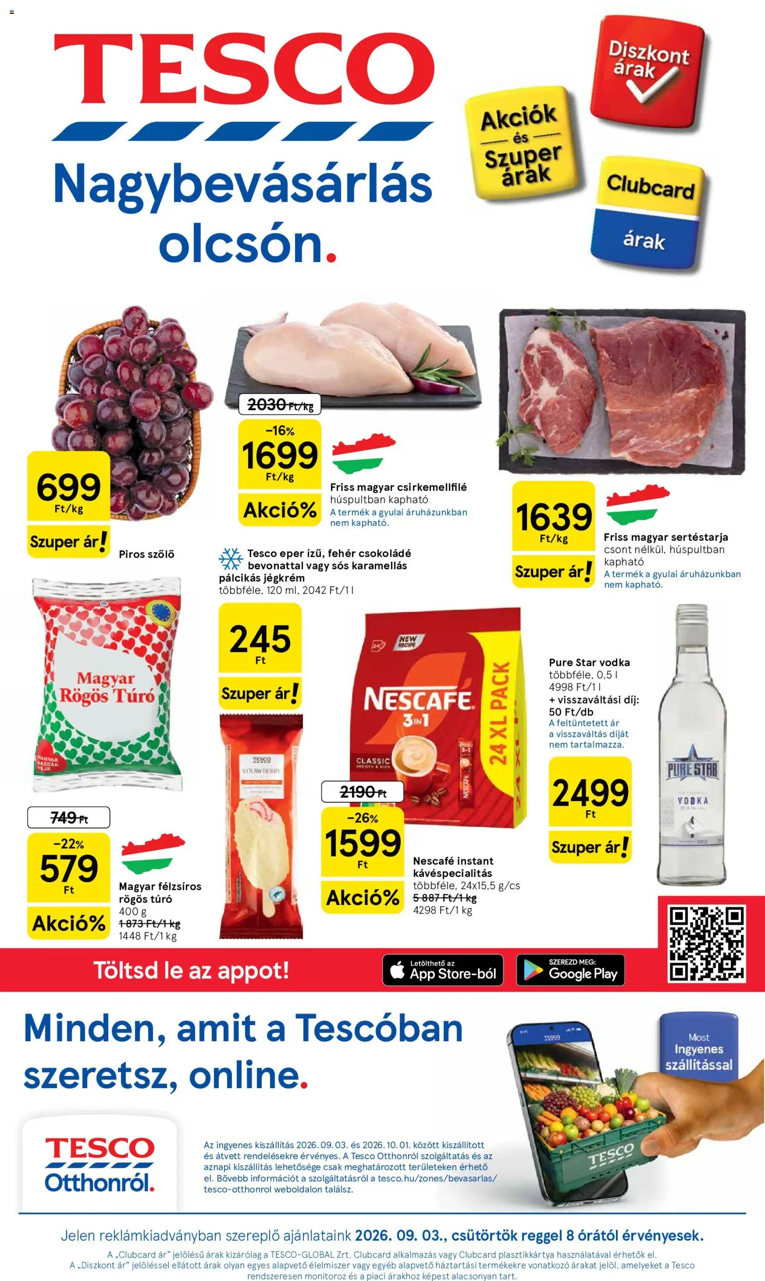 Tesco akciós ujság - amely érvényes a következő dátumtól: 2026.09.03. | Oldal: 1