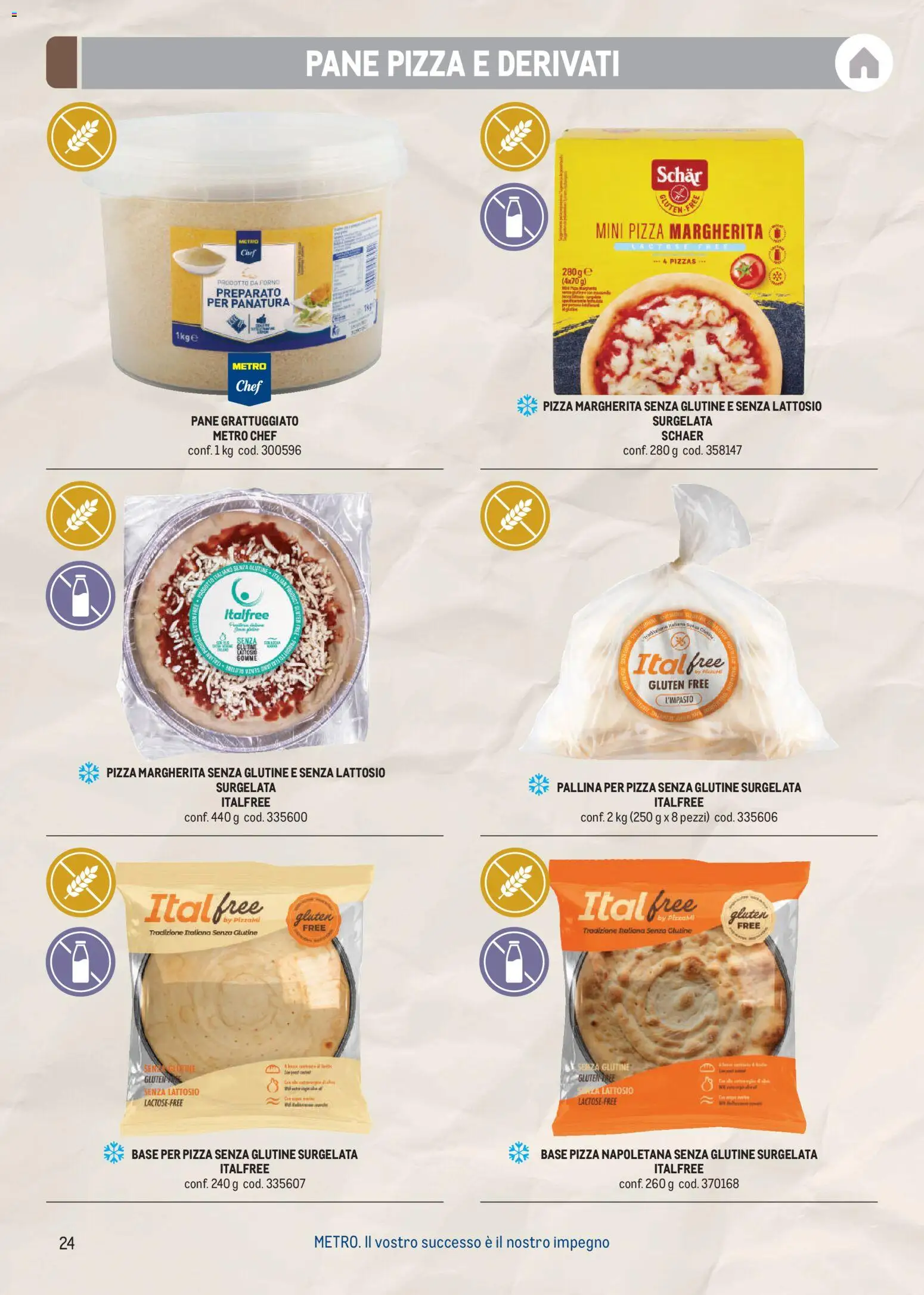 Volantino Metro del 17/08/2026 | Pagina: 24 | Prodotti: Pane, Pizza, Pizza senza glutine, Forno