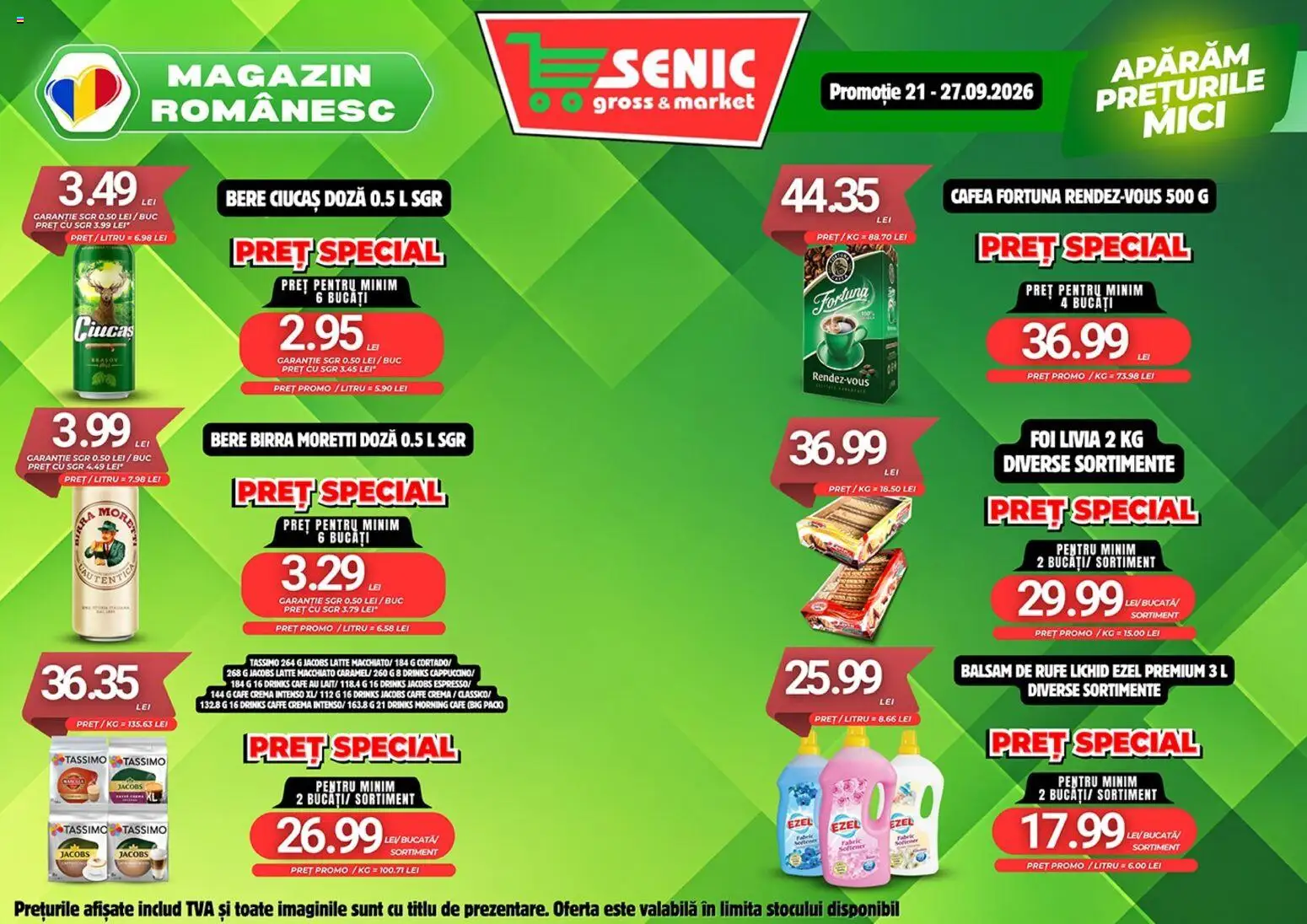 Noul catalog Senic – valabil de la 24.09.2026 | Pagină: 4 | Produse: Premium, Jacobs, Cafea, Balsam de rufe