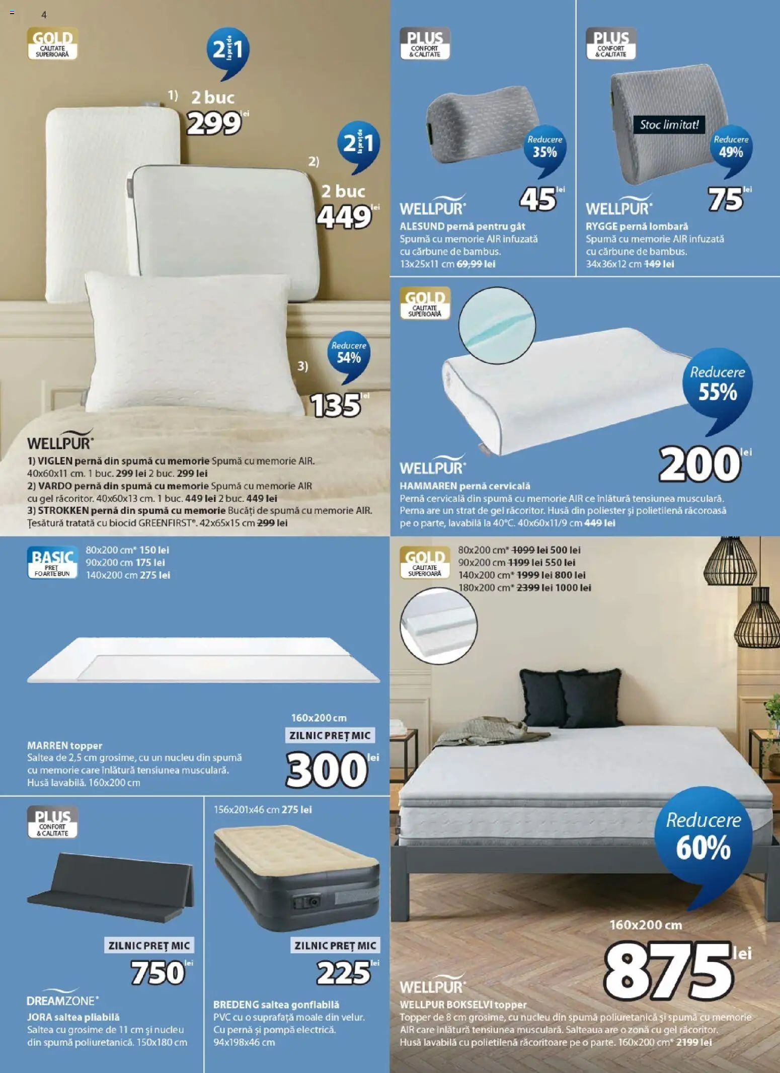 Noul catalog JYSK – valabil de la 24.10.2026 | Pagină: 4 | Produse: Saltea, Topper, Saltea gonflabilă, Plus