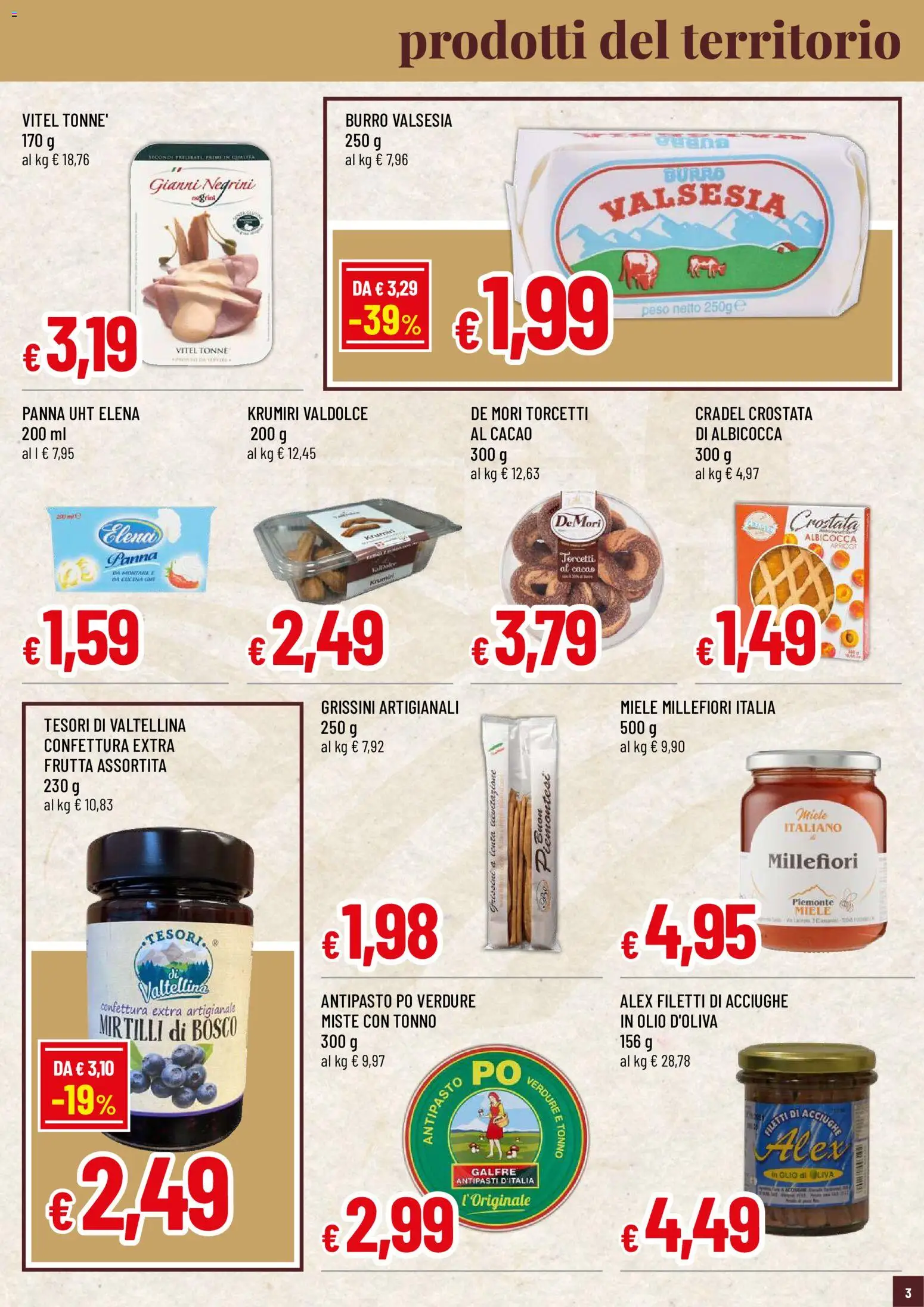 Volantino Famila del 03/09/2026 | Pagina: 3 | Prodotti: Burro, Cacao, Miele, Olio di Oliva