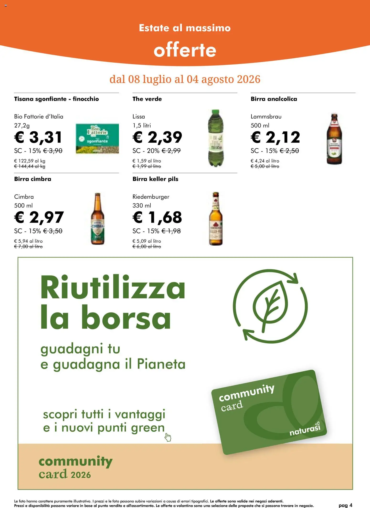 Volantino Natura Sì del 08/07/2026 | Pagina: 4