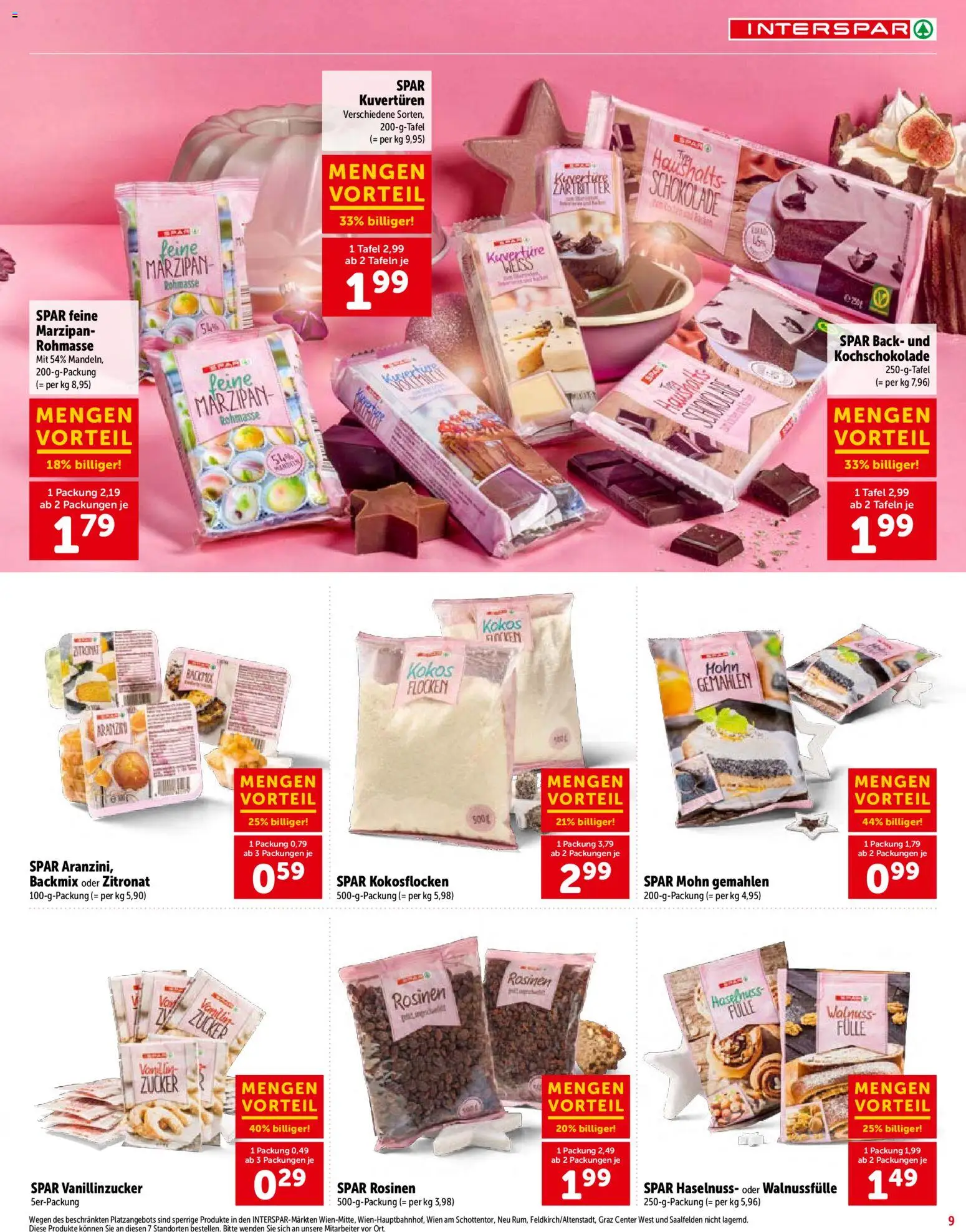 Interspar Sonderfolder Backen gültig ab 01.10.2026 | Seite: 9 | Produkte: Flocken, Rosinen, Zucker, Schokolade