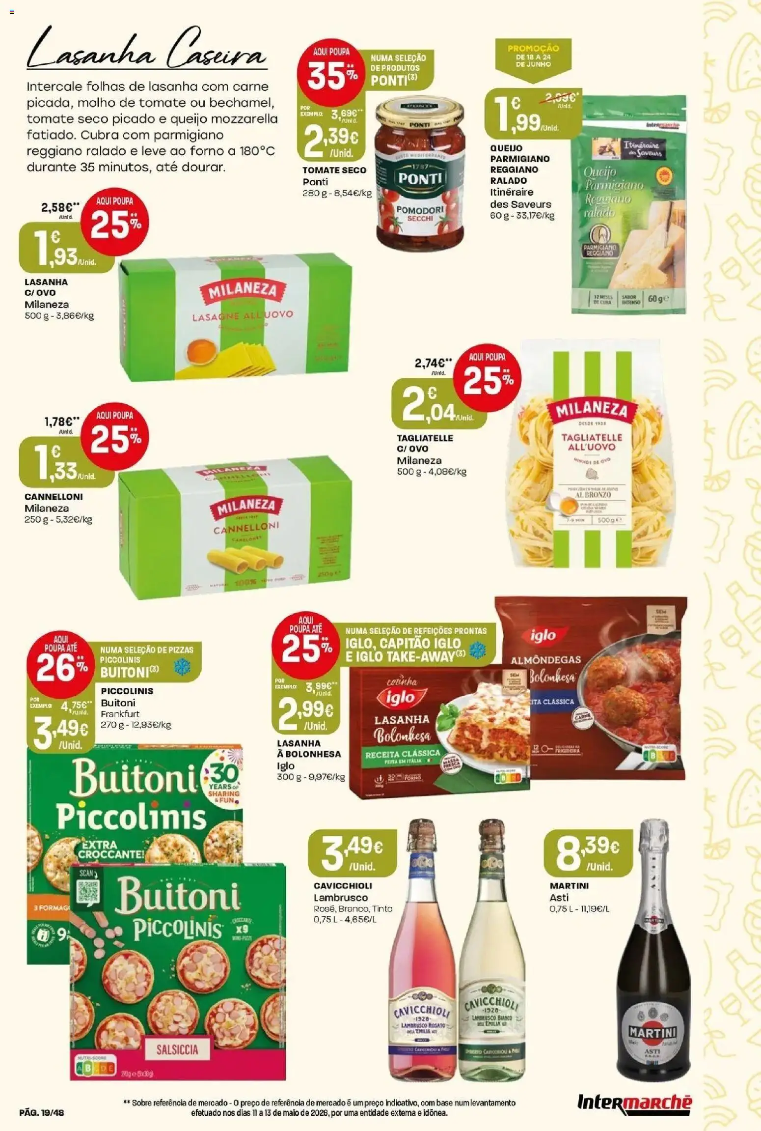 Intermarché - Isto é que são preços BAIXOS! │ válido de 18/06/2026 | Página: 19 | Produtos: Forno, Milaneza, Carne, Tomate