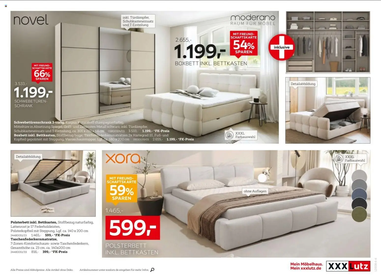 XXXLutz Nr. 1 beim Preis – gültig ab 15.08.2026 | Seite: 9 | Produkte: Lattenrost, Schwebetürenschrank, Polsterbett, Schrank