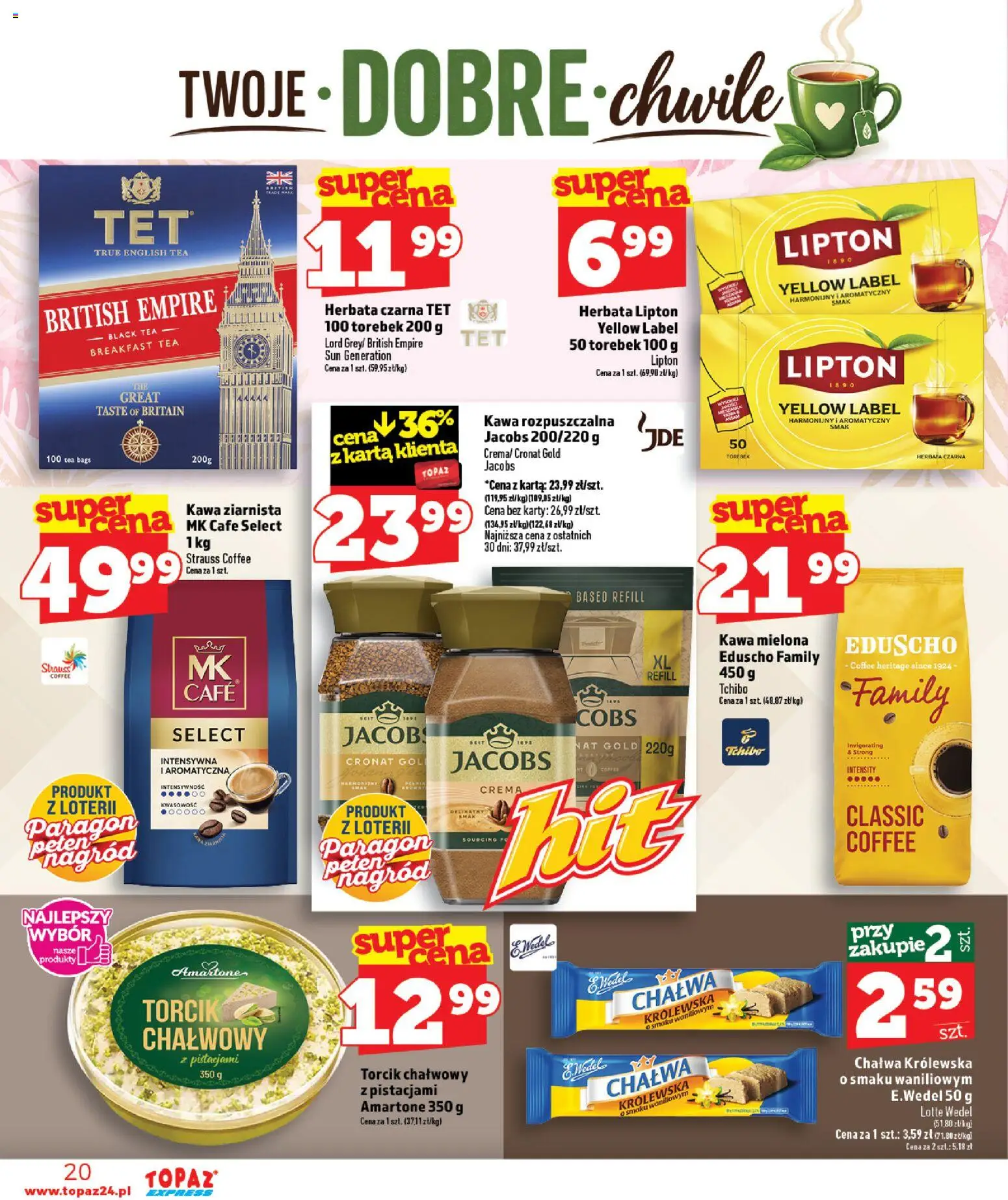 Topaz gazetka - Express od 10.09.2026 | Strona: 20 | Produkty: Karta, Jacobs, Kawa ziarnista, Tchibo