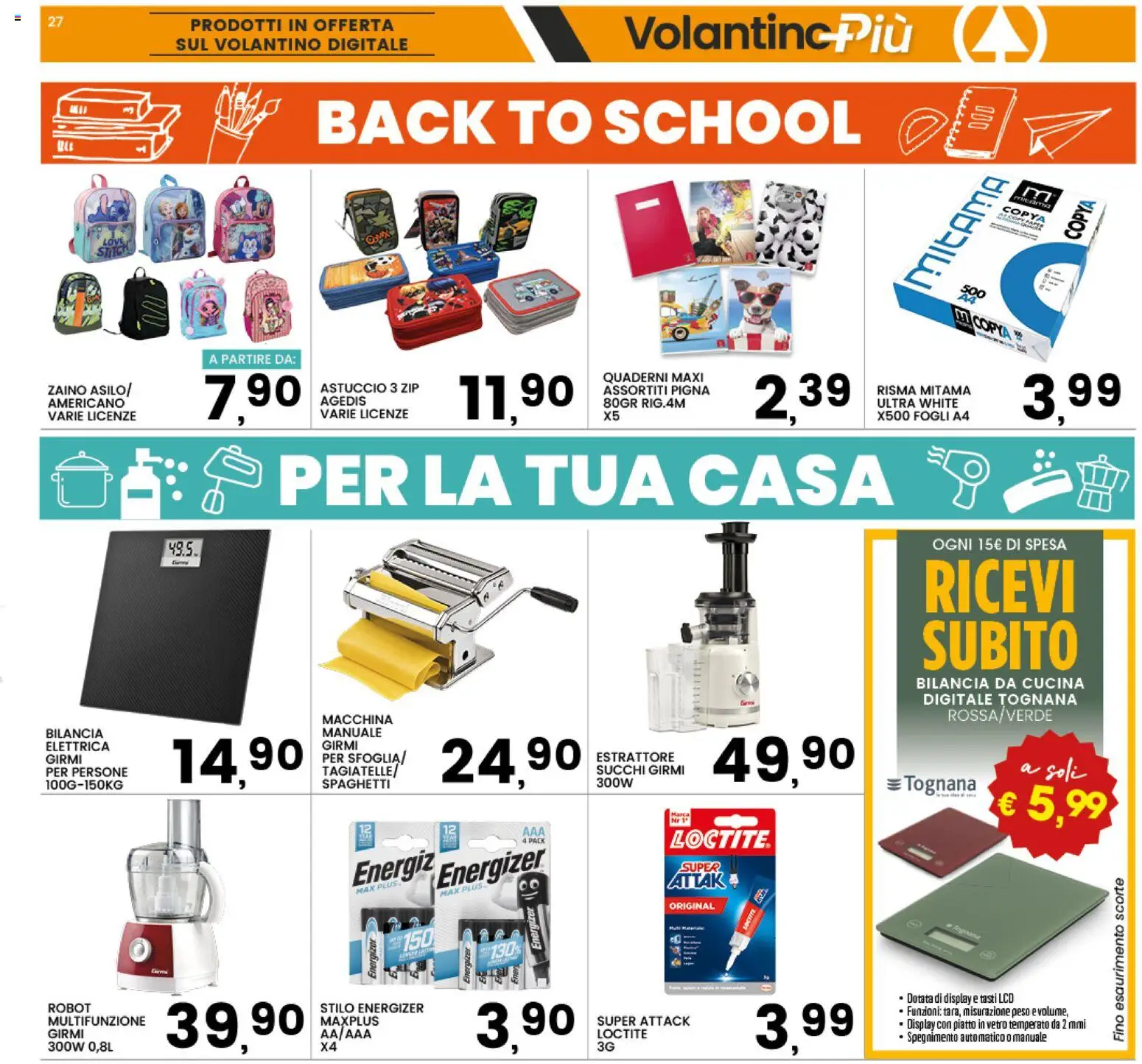 Volantino Interspar del 31/08/2026 | Pagina: 27 | Prodotti: Astuccio, Bilancia, Robot, Spaghetti