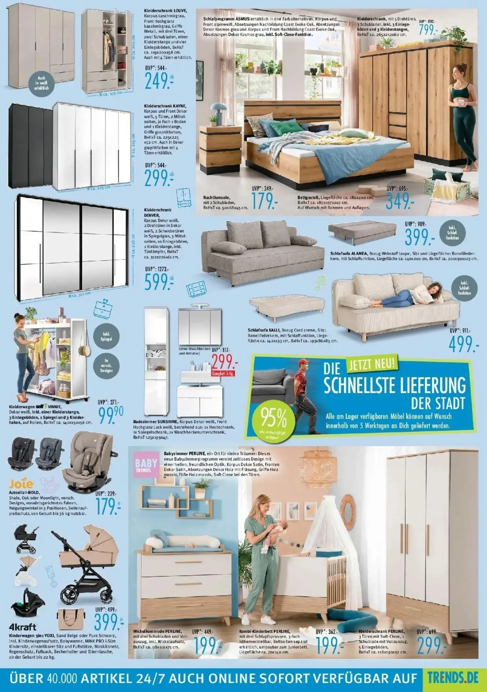 Trends - Ostermann Trends: Neue Möbel wirken Wunder. – gültig ab 10.07.2026 | Seite: 7 | Produkte: Schlafsofa, Kleiderschrank, Liege, Armatur