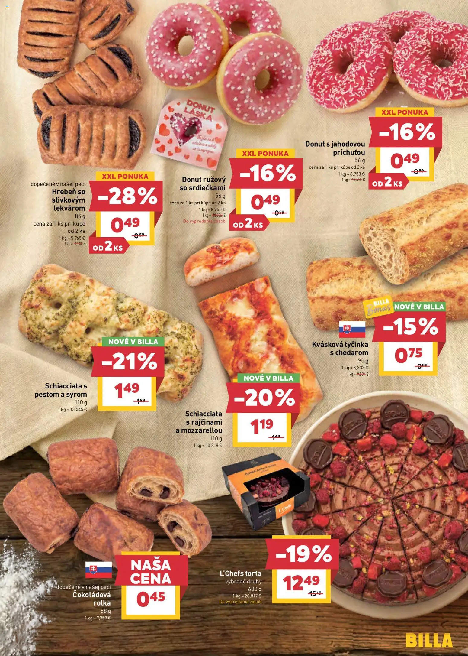 Nové Billa akcie – leták je platný od 06.05.2026 | Strana: 7 | Produkty: Donut, Torta, Hrebeň