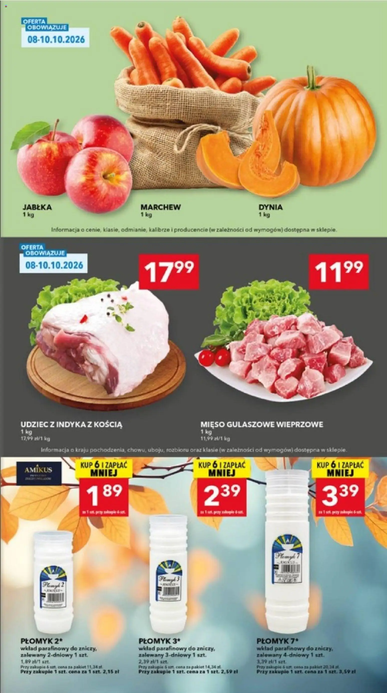 Lewiatan gazetka - Lublin od 08.10.2026 | Strona: 3 | Produkty: Dynia, Mięso, Marchew, Jabłka