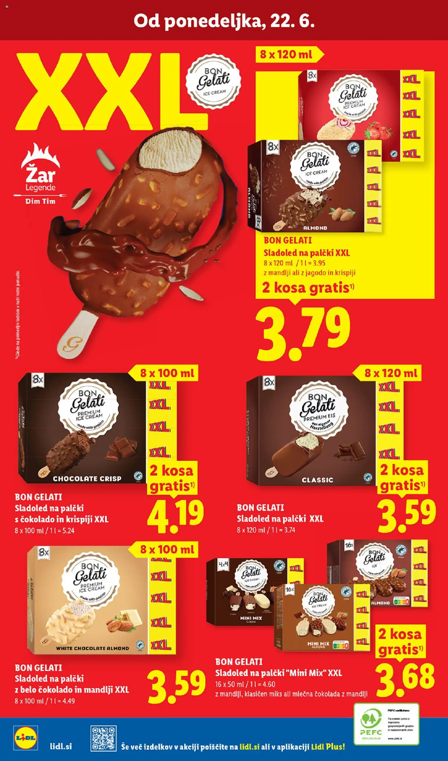 Novi Lidl katalog ponudbe – veljaven od 18.06.2026 | Stran: 62 | Izdelki: Mandlji, Cokolada, Sladoled