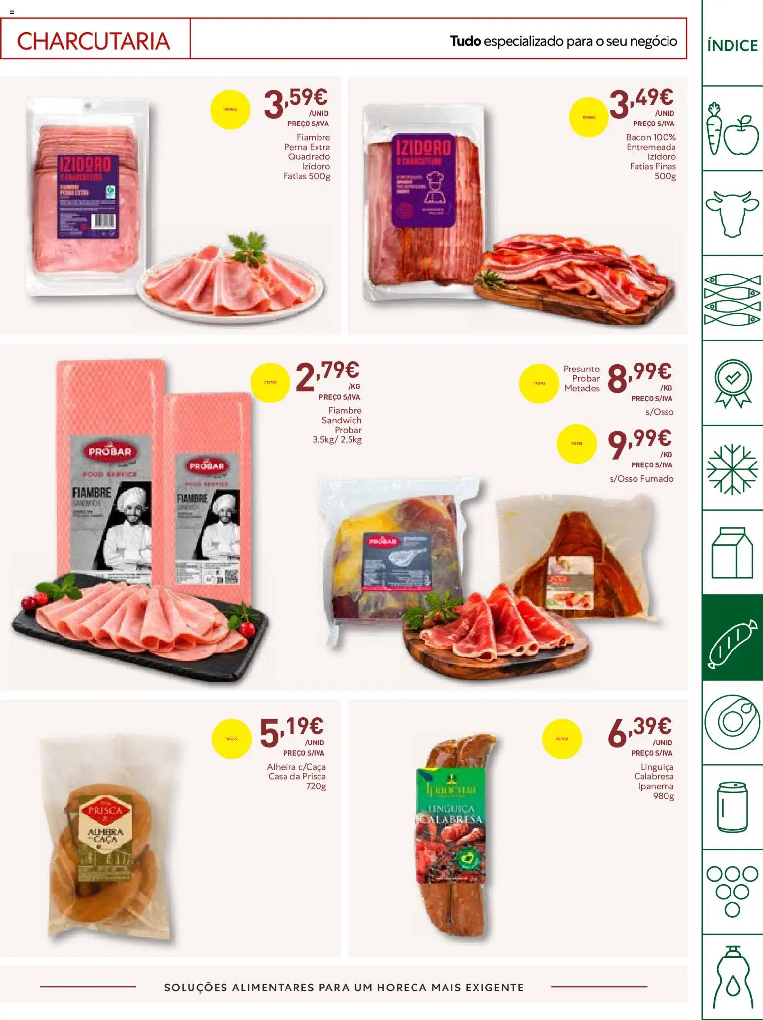 Recheio Horeca │ válido de 22/09/2026 | Página: 15 | Produtos: Bacon, Linguiça, Presunto, Alheira