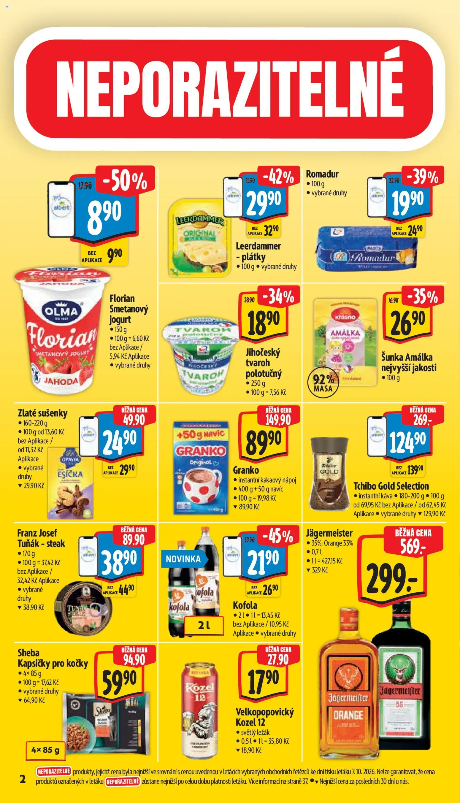 Albert leták - Hypermarket - Svitavy od 14.10.2026 | Strana: 6 | Produkty: Tuňák, Jägermeister, Jogurt, Cola