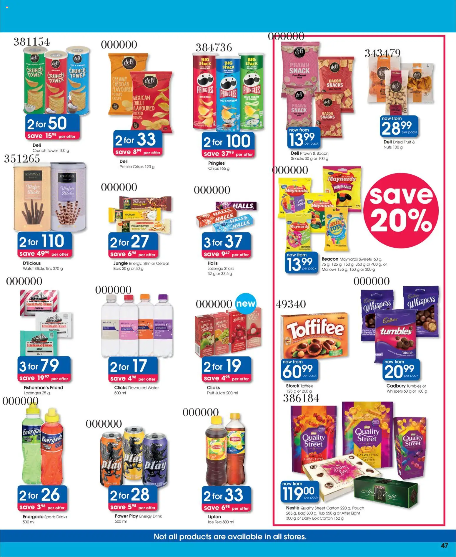 New Clicks catalogue – valid from 11.03.2026 | Page: 47 | Products: Chocolate, Tea, Snacks, Cream