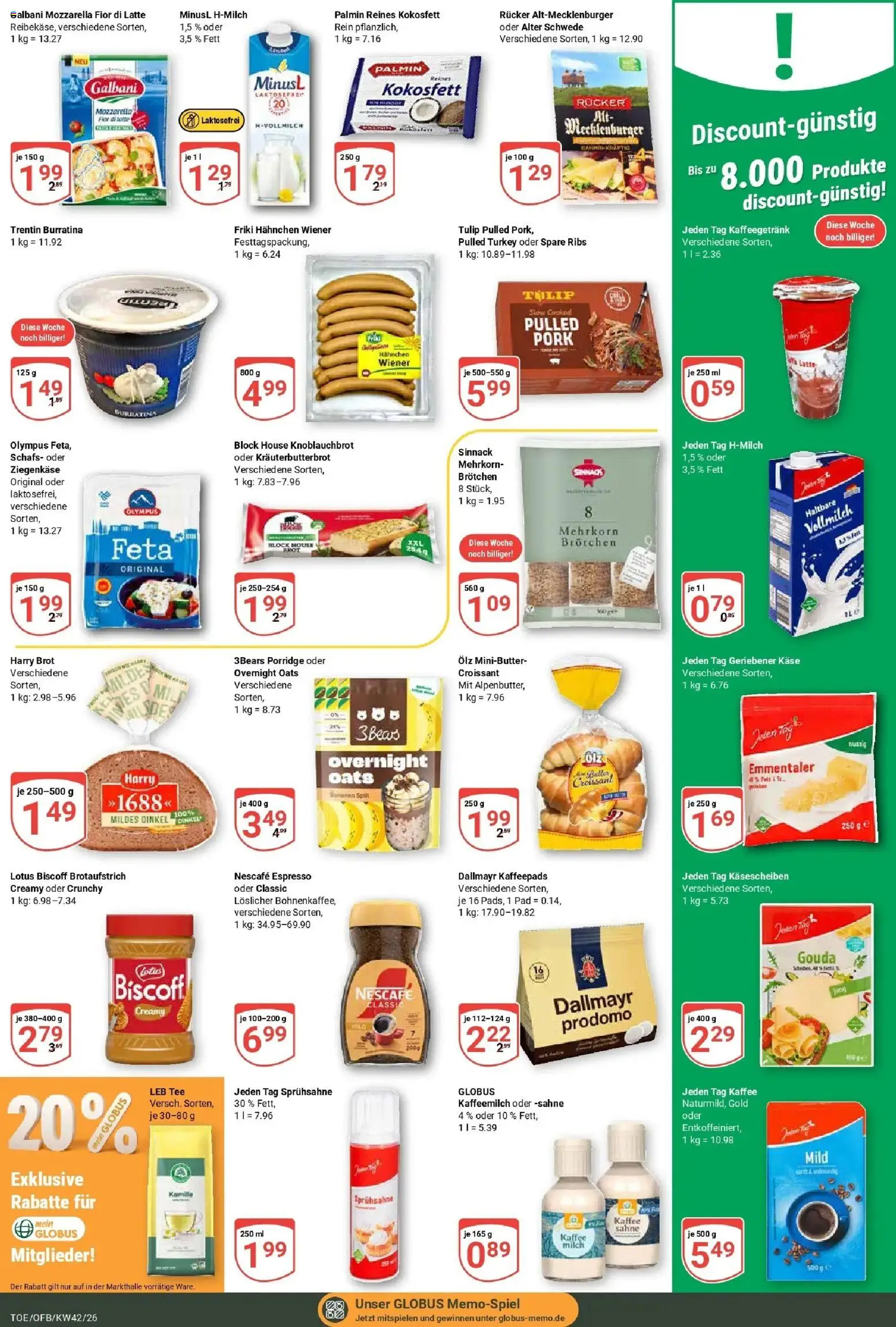 Globus Prospekt Tönisvorst (ab 12.10.2026) » Angebote online | Seite: 14 | Produkte: Feta, Käse, Mozzarella, Croissant