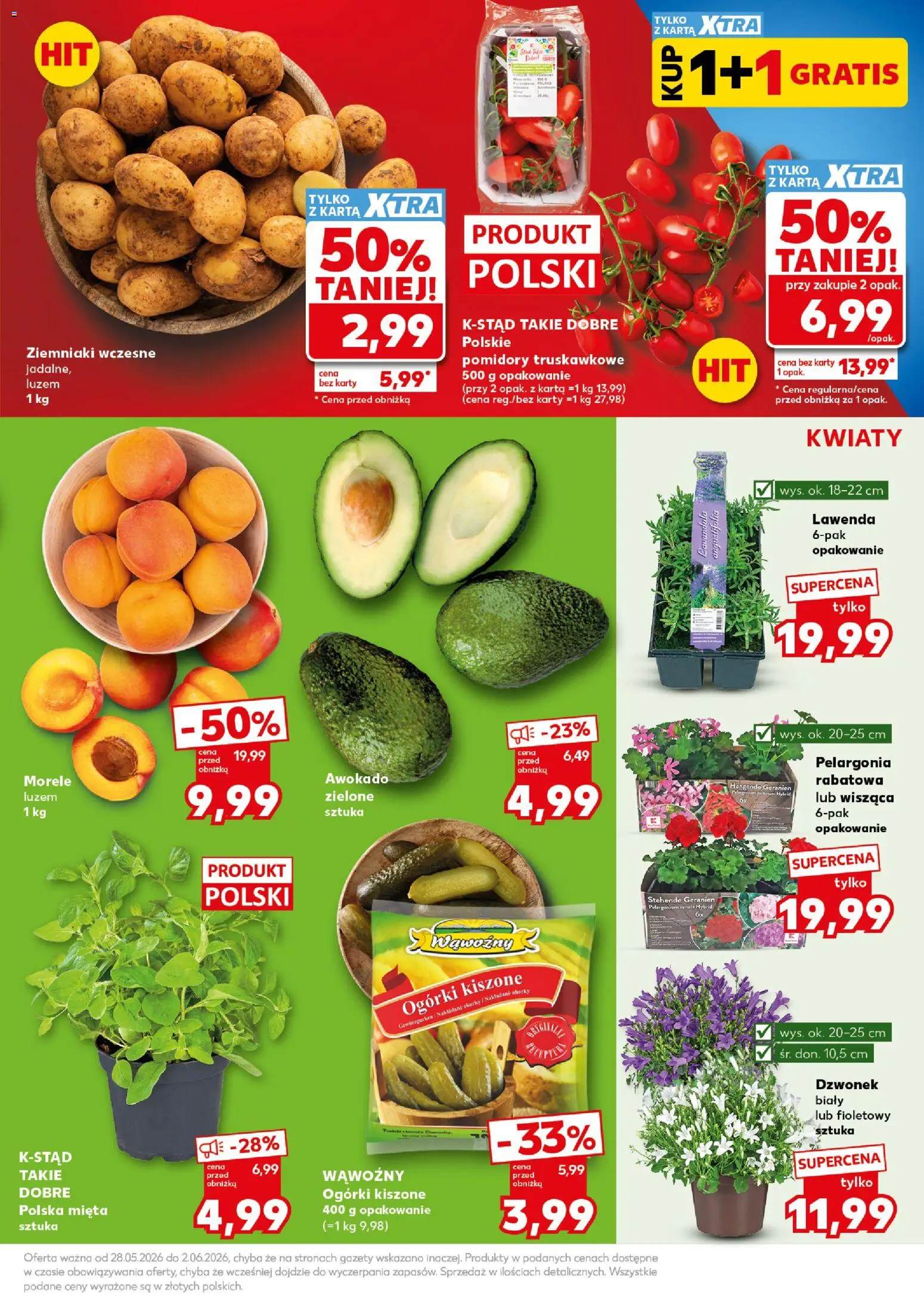Kaufland Polsko leták - Mocny start od 01.06.2026 | Strana: 7 | Produkty: Okurky, Karty