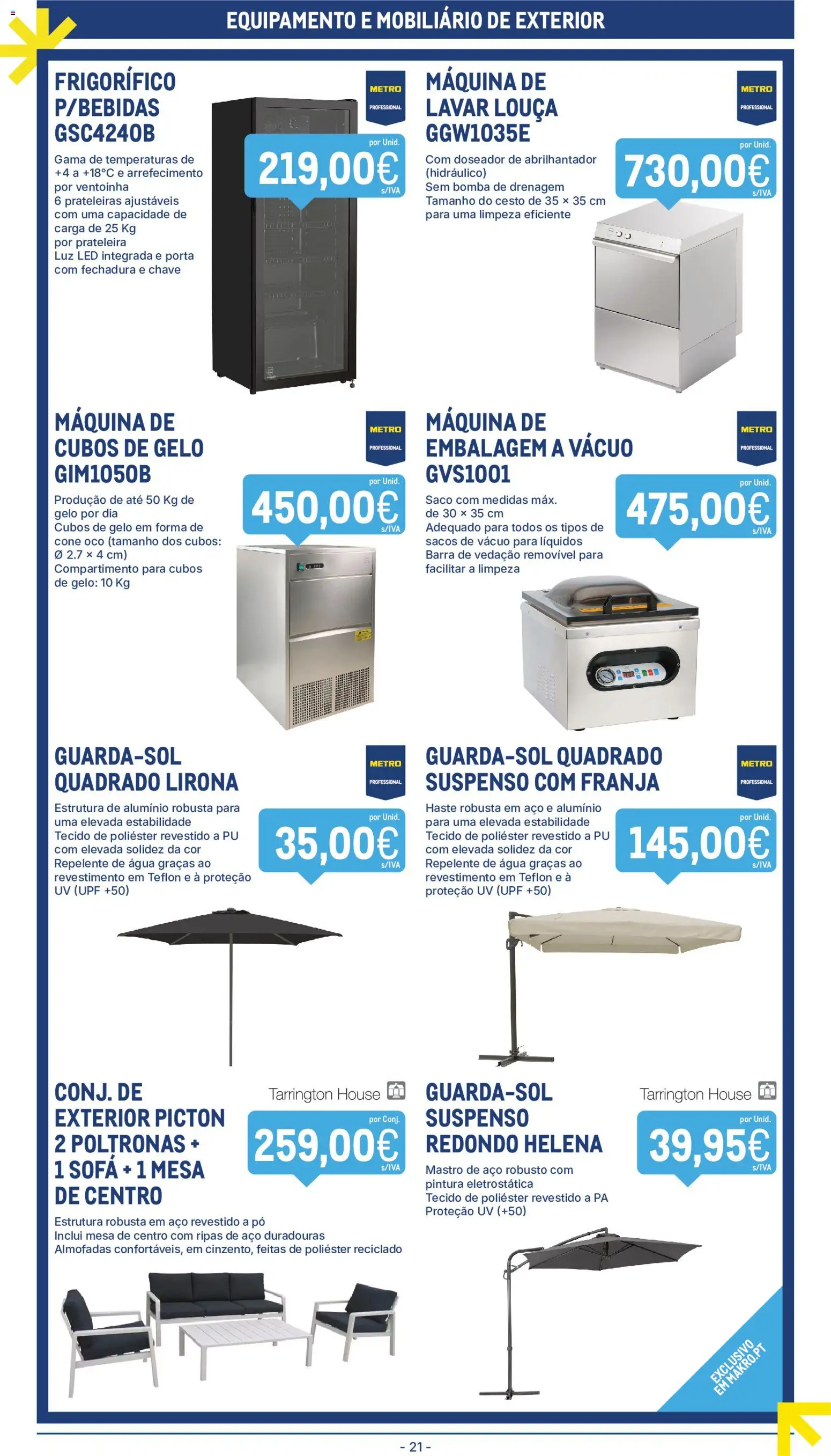 Makro folheto │ válido de 07/07/2026 | Página: 21 | Produtos: Agua, Poltronas, Sofá, Mesa