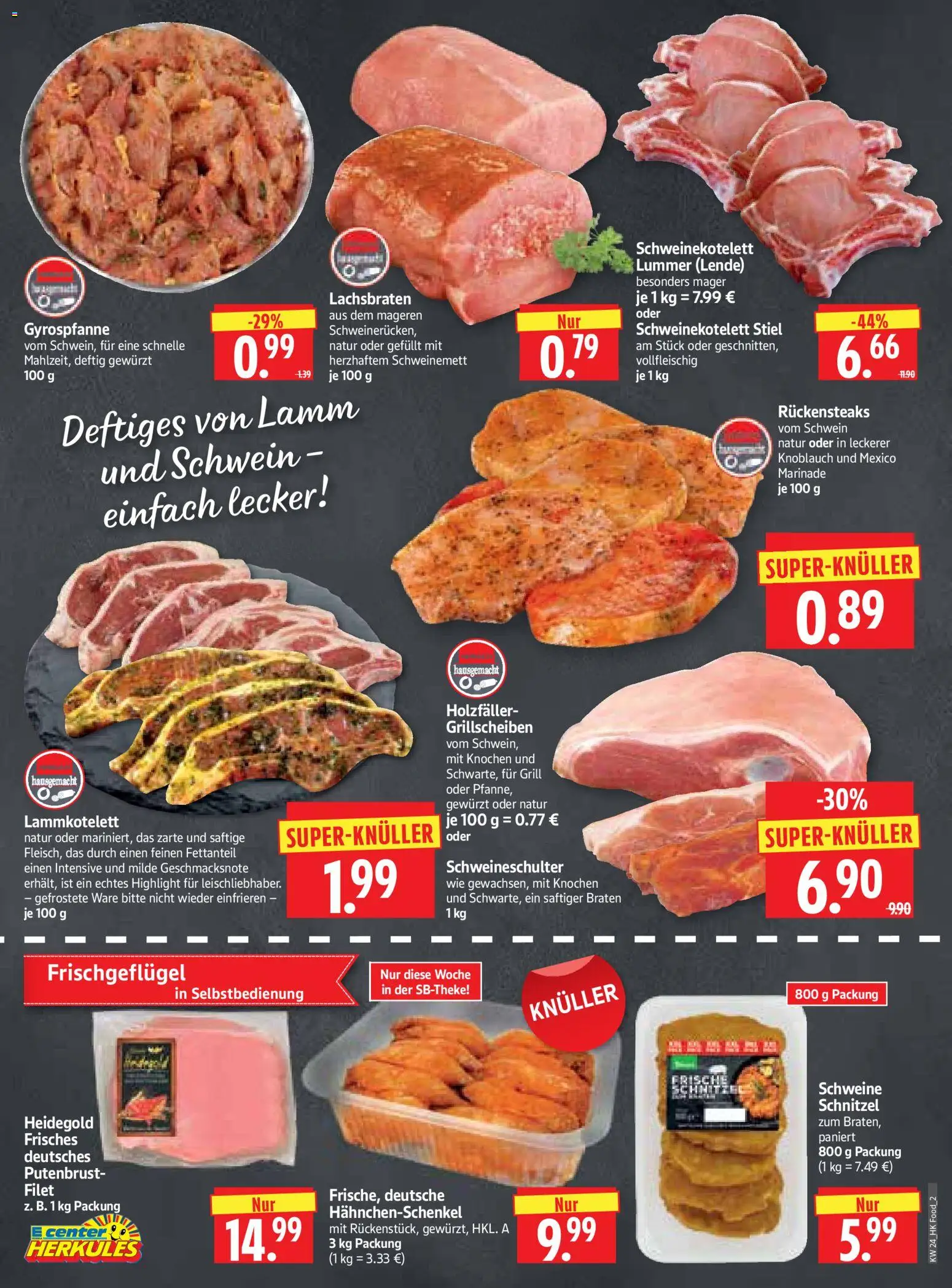 HERKULES Prospekt – gültig ab 08.06.2026 | Seite: 2 | Produkte: Grill, Hahnchenschenkel, Schnitzel, Knoblauch