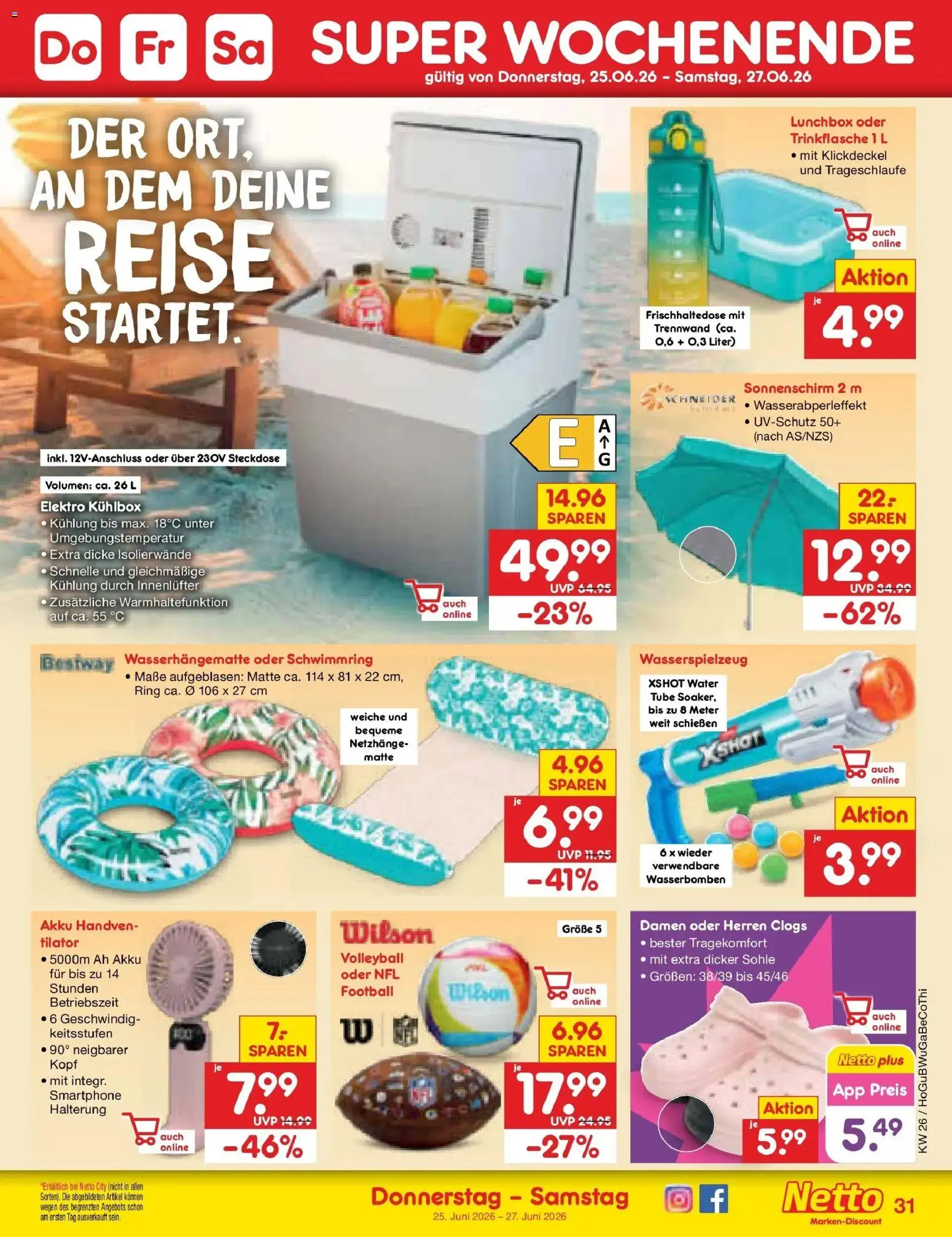 Netto Marken-Discount Prospekt Kremmen – gültig ab 22.06.2026 | Seite: 41 | Produkte: Football, Volleyball, Sonnenschirm, Smartphone