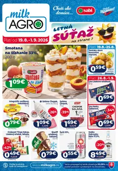 Milk Agro leták platný od 19.08.2026