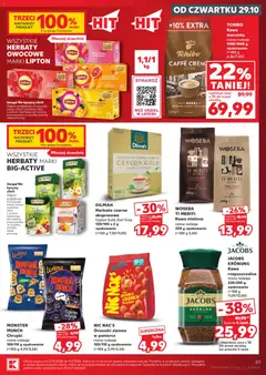 Pogląd oferty "DILMAH Herbata czarna ekspresowa, Ceylon Gold, Earl Grey 120/100 x 2 g opakowanie (=100 g 7,50/9,00)" - ważna od 29.10.2026 | Strona: 51 | Produkty: Earl Grey, Żurawina, Pizza, Kawa mielona