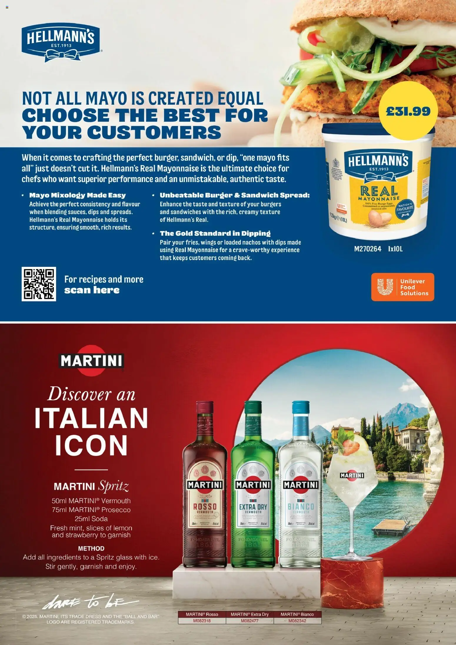 {H1} | Page: 18 | Products: Burger, Vermouth, Martini, Mayonnaise