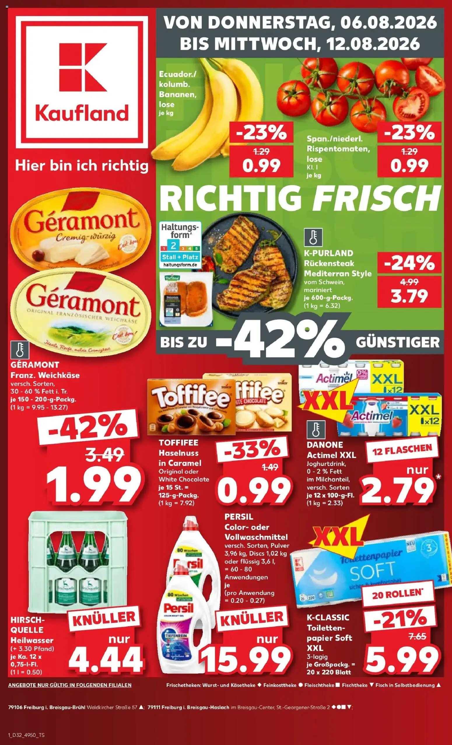Kaufland Prospekt Freiburg Im Breisgau – gültig ab 03.08.2026 | Seite: 10 | Produkte: Geramont, Actimel, Fisch, Toffifee