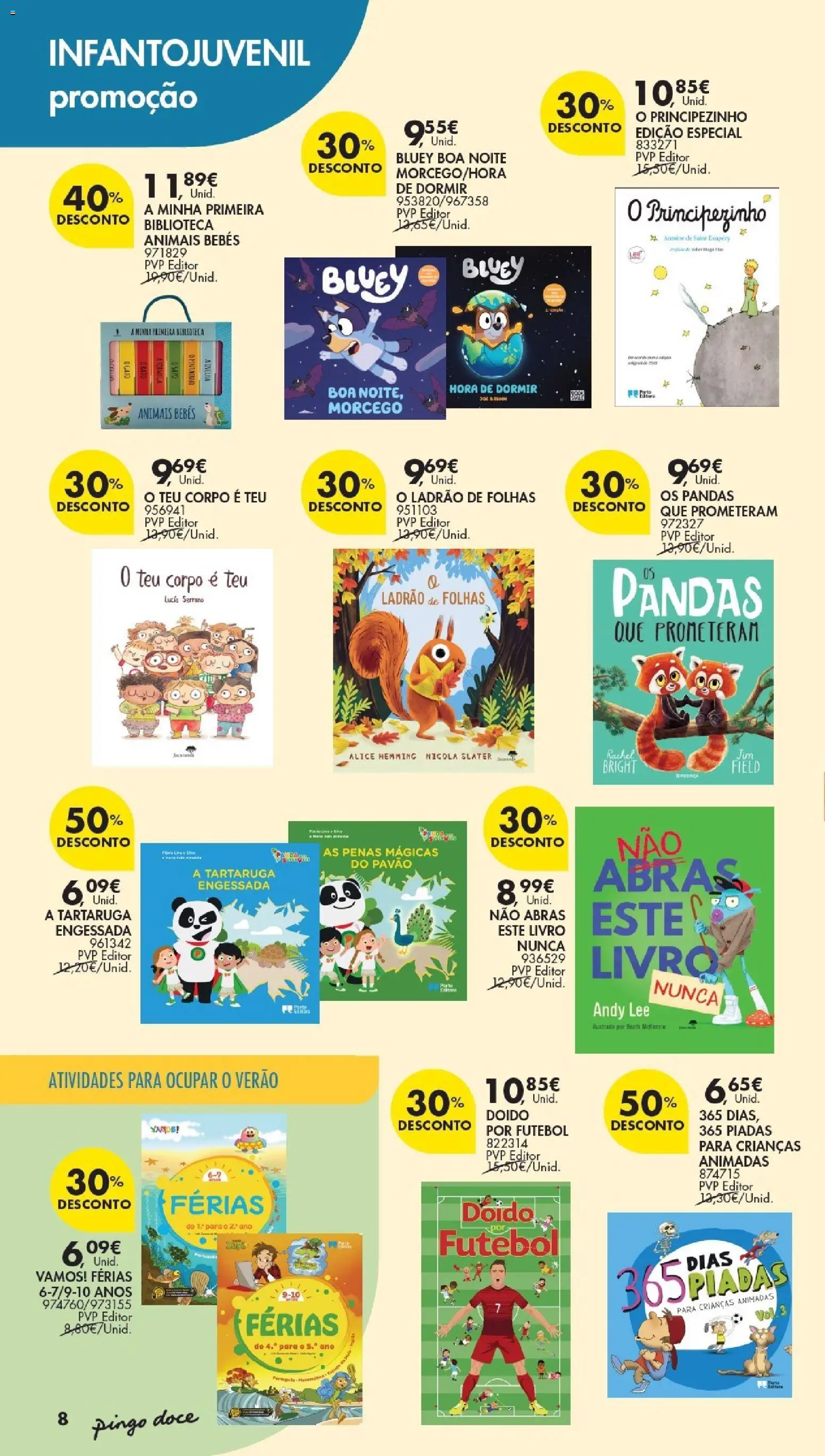 Pingo Doce Bazar Feira do Livro │ válido de 30/06/2026 | Página: 8 | Produtos: Biblioteca