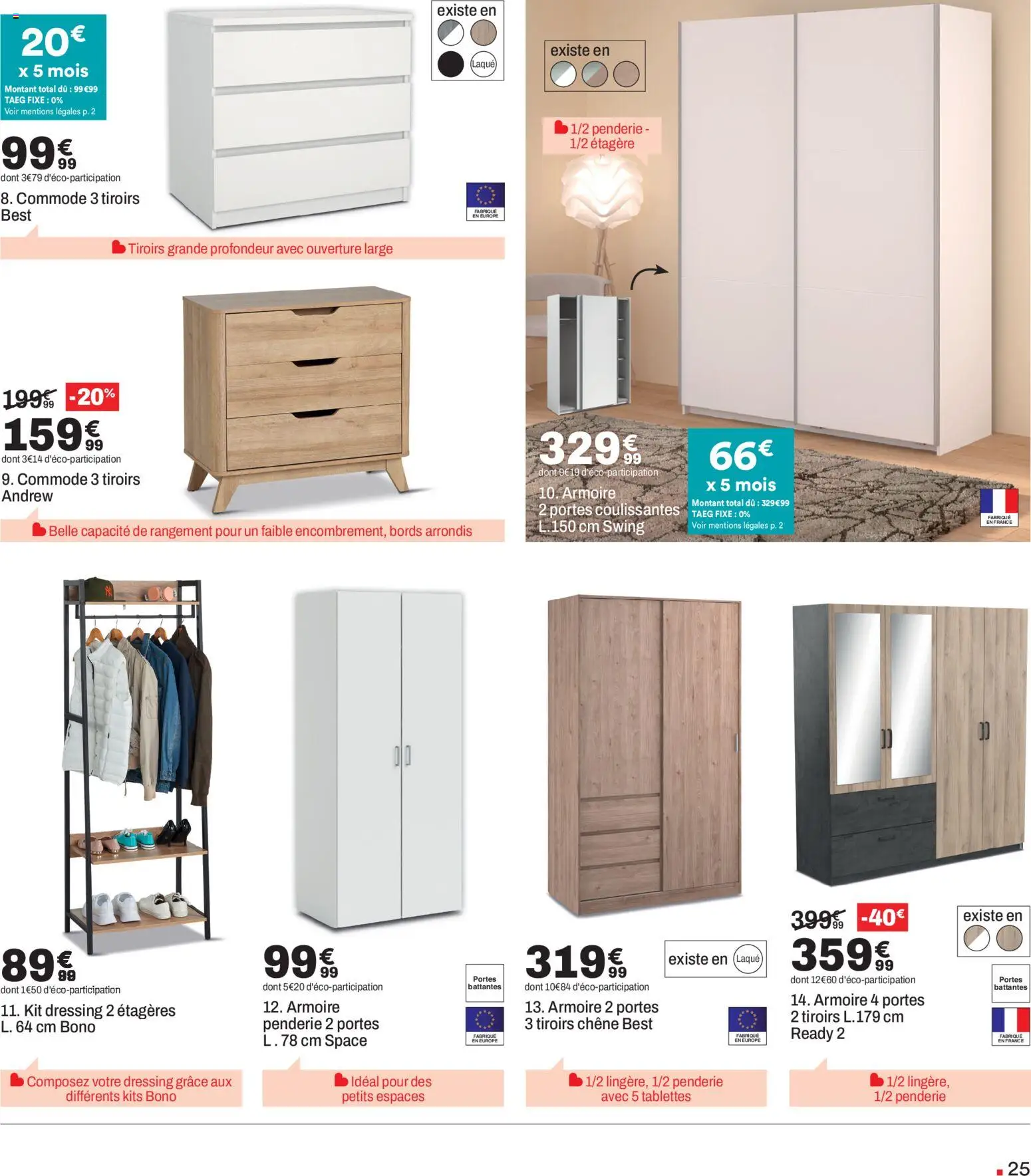 {H1} | Page: 25 | Produits: Kit dressing, Armoire, Commode, Dressing