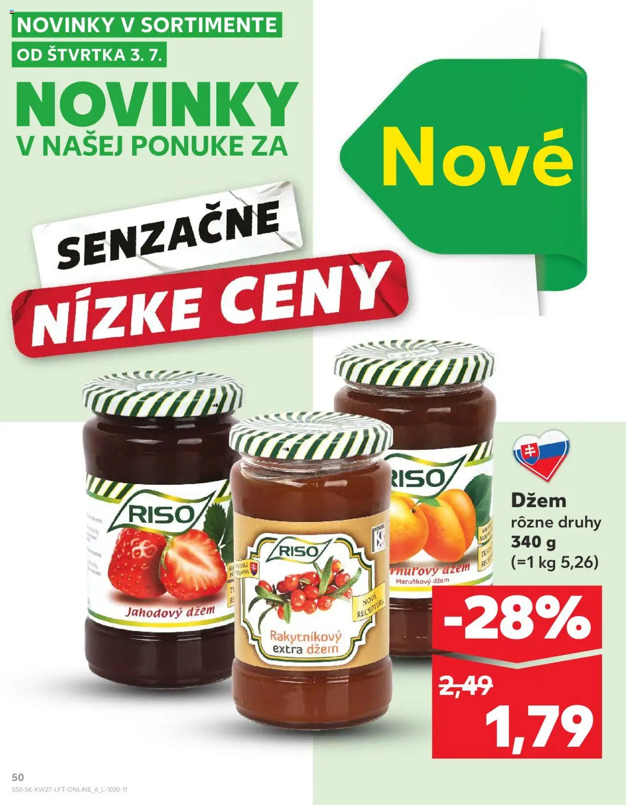 Nové Kaufland akcie – leták je platný od 03.07.2025 | Strana: 50 | Produkty: Džem