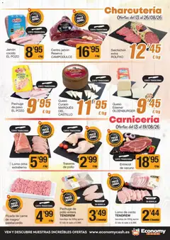 Vista previa Economy Cash folleto válido desde el 13/08/2026 | Página: 3 | Productos: Queso, Jamón, Lomo de cerdo, Carne
