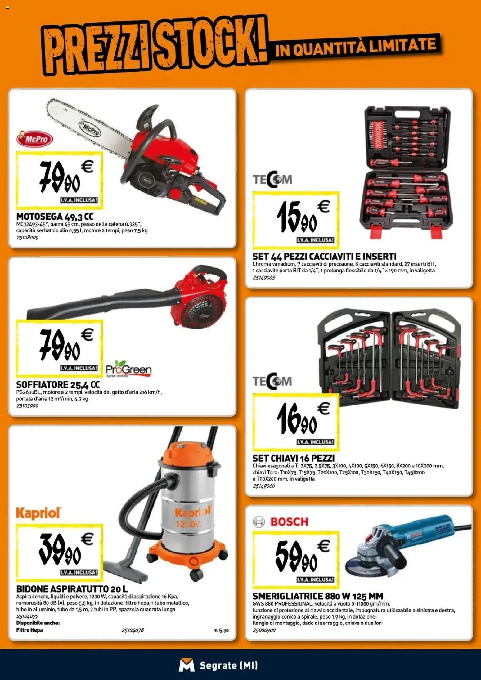 Volantino TECNOMAT del 29/10/2026 | Pagina: 19 | Prodotti: Olio, Motosega, Smerigliatrice, Inserti