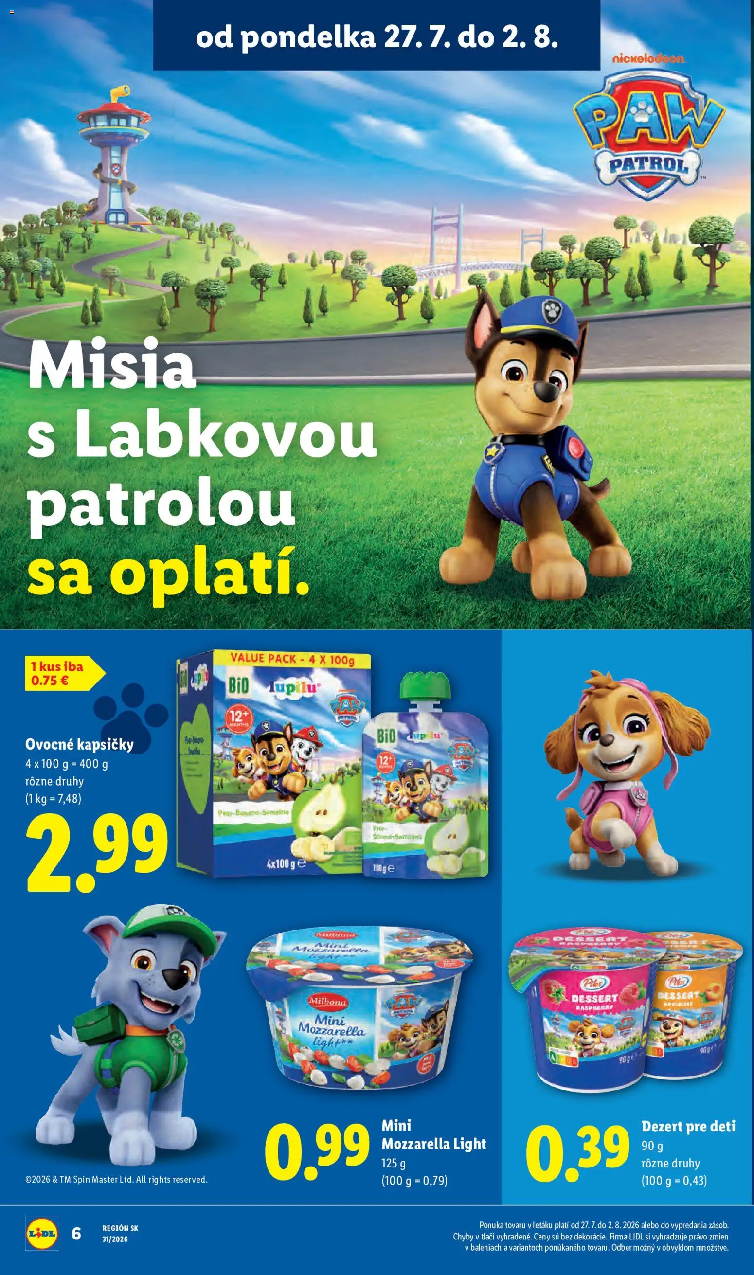 Nové Lidl akcie – leták je platný od 27.07.2026 | Strana: 38 | Produkty: Mozzarella