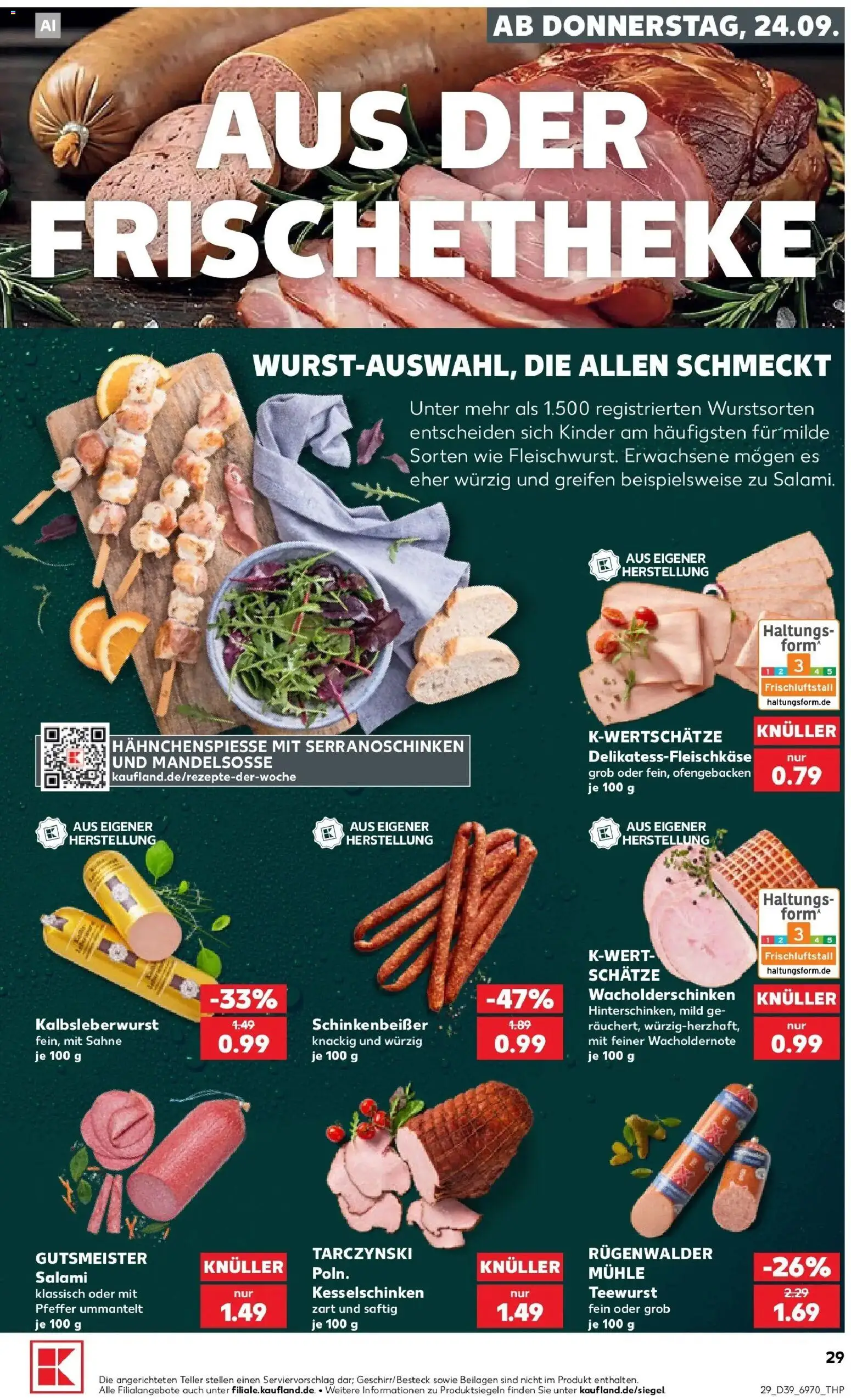 Prospekt Kaufland ab 21.09.2026 » Angebote Online zum Blättern | Seite: 49 | Produkte: Beilagen, Pfeffer, Salami, Sahne