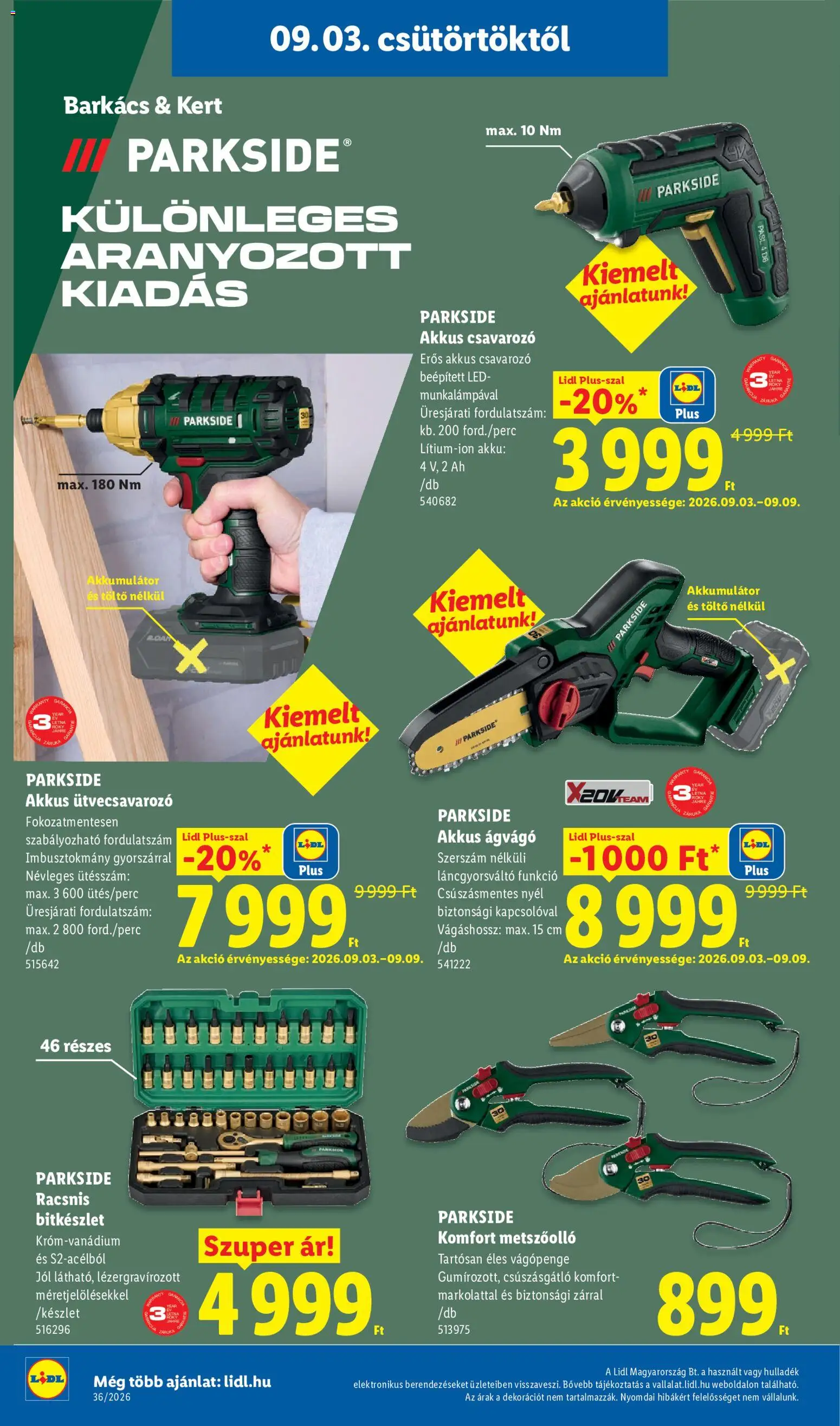 Lidl akciós ujság - amely érvényes a következő dátumtól: 2026.09.03. | Oldal: 26