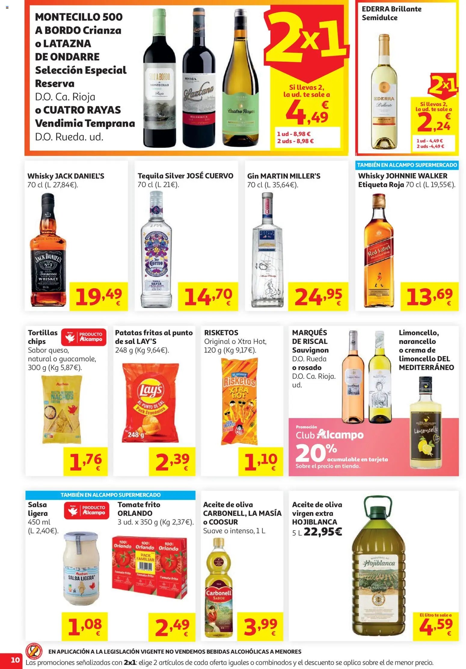 Alcampo HP Unico No Litoral │ válido desde el 29/07/2026 | Página: 10 | Productos: Crema, Té, Aceite de oliva, Whisky