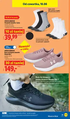 Pogląd oferty "UNDER ARMOUR Skarpetki damskie, 3 pary, 3 pary skarpetek damskich, 3 zestawy do wyboru." - ważna od 15.06.2026 | Strona: 41 | Produkty: Buty, Skarpetki