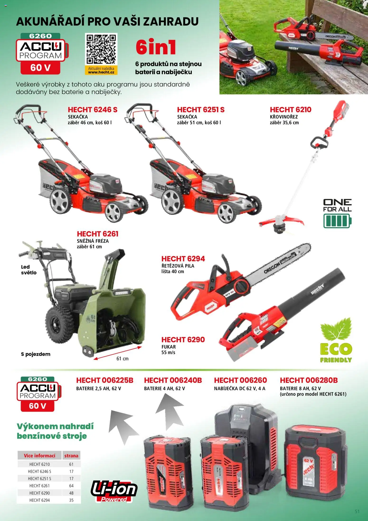 Hecht katalog - Jaro - léto 2026 od 19.02.2026 | Strana: 51 | Produkty: Hecht, Křovinořez, Koš, Pila
