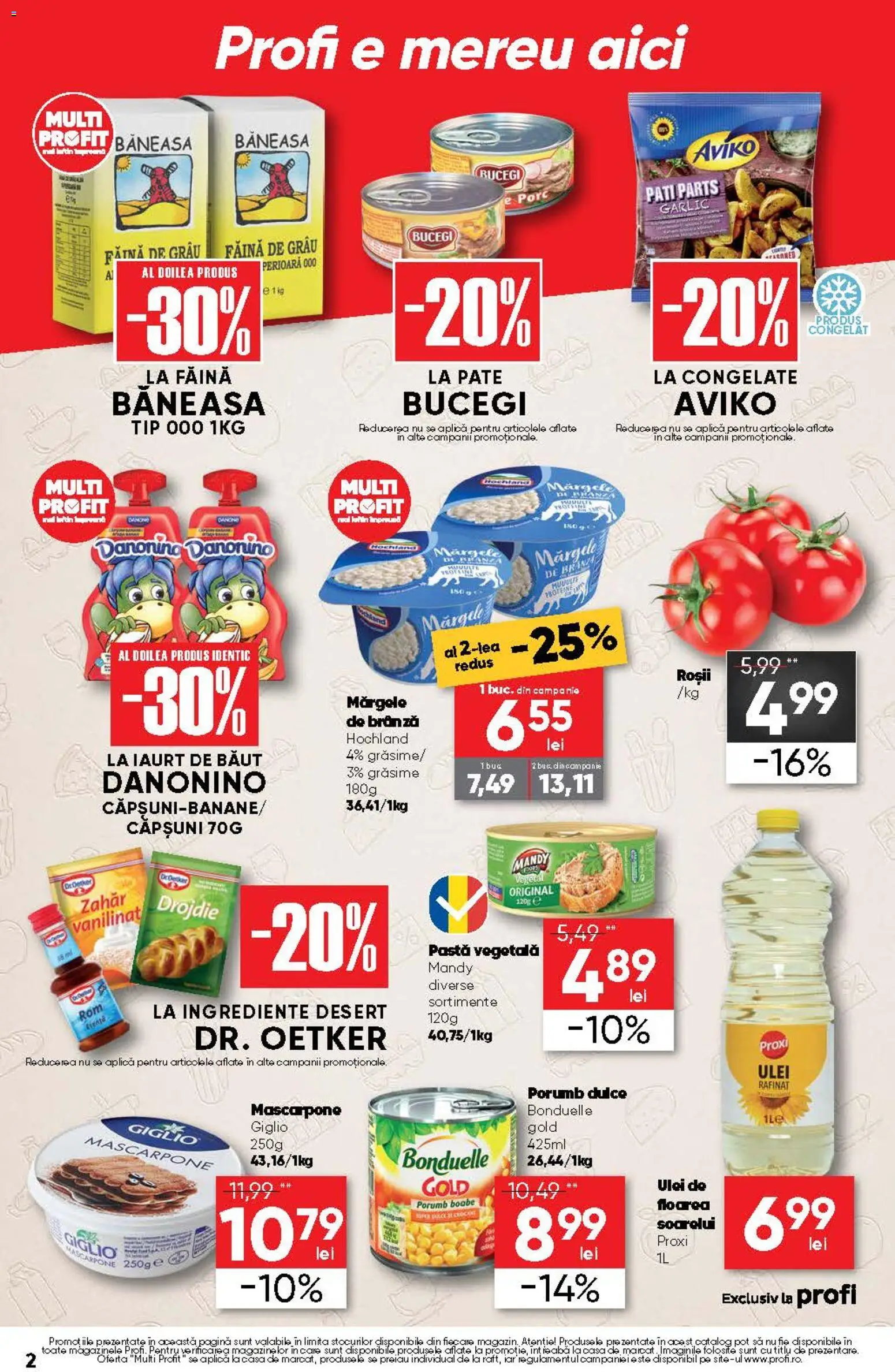 Noul catalog Profi – valabil de la 06.08.2026 | Pagină: 2 | Produse: Pate, Ulei, Căpșuni, Mascarpone