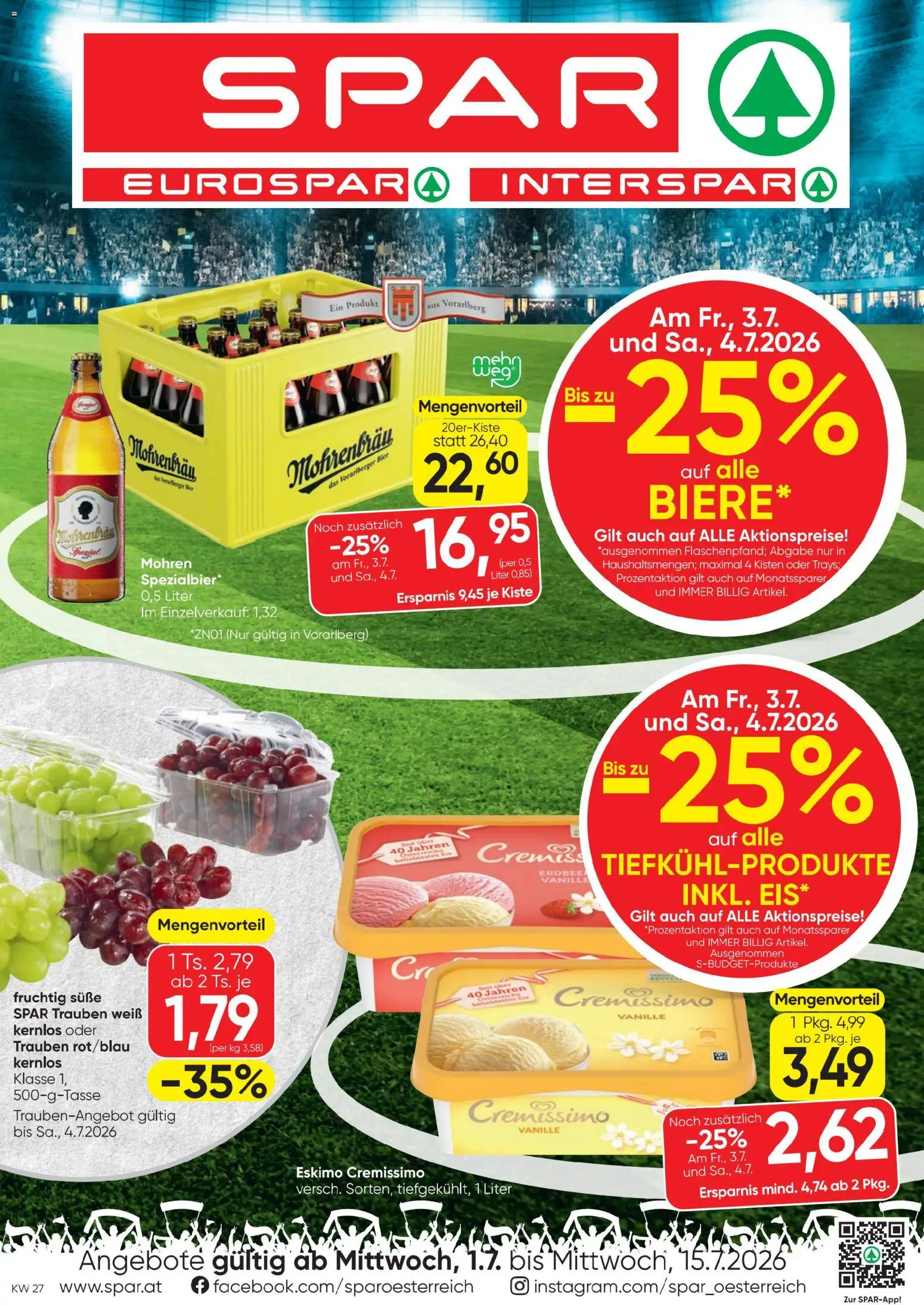 Spar - Flugblatt gültig ab 01.07.2026 | Seite: 1 | Produkte: Bier