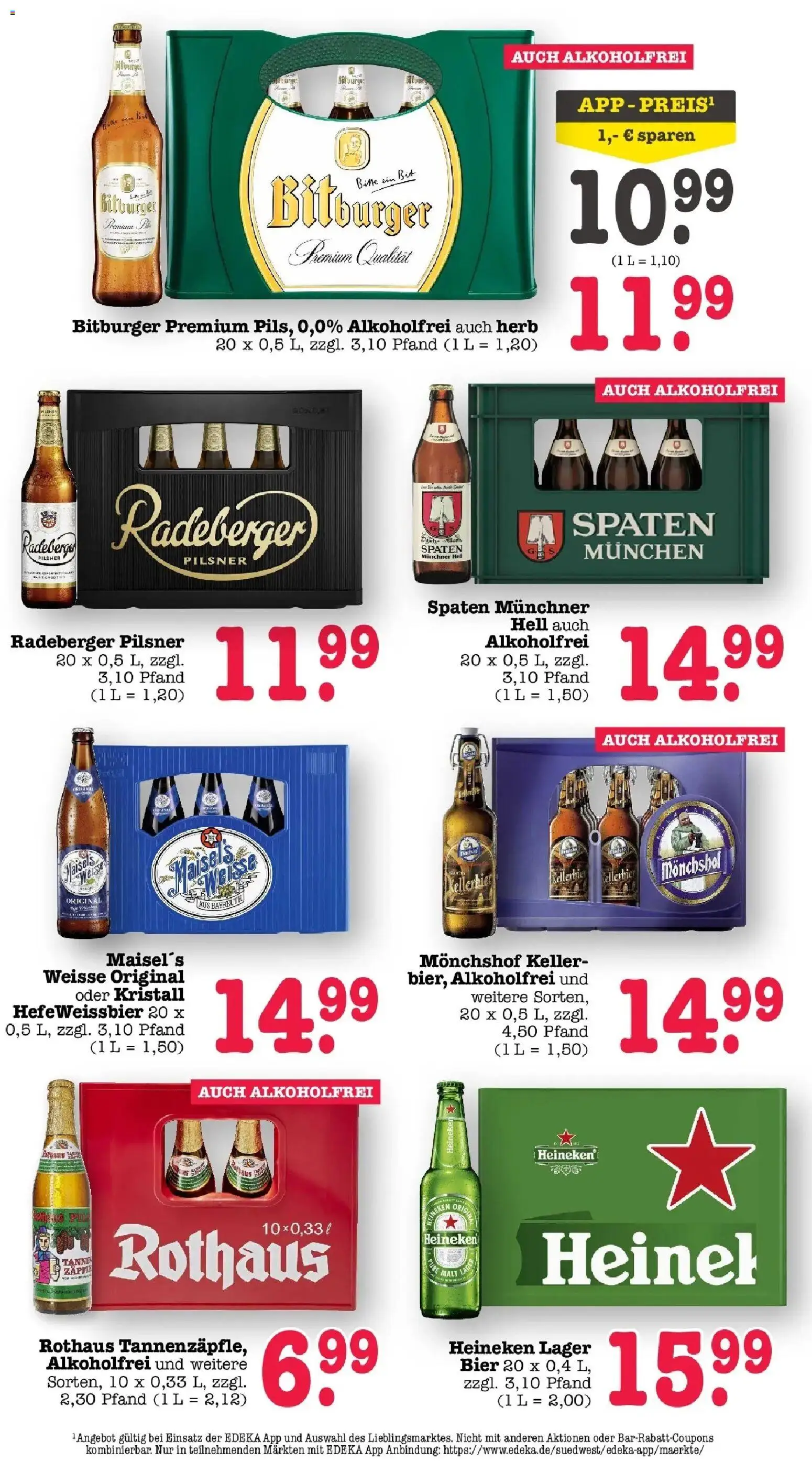 E center Prospekt Achern (ab 24.08.2026) zum Blättern | Seite: 49 | Produkte: Bitburger, Monchshof, Bier, Weißbier