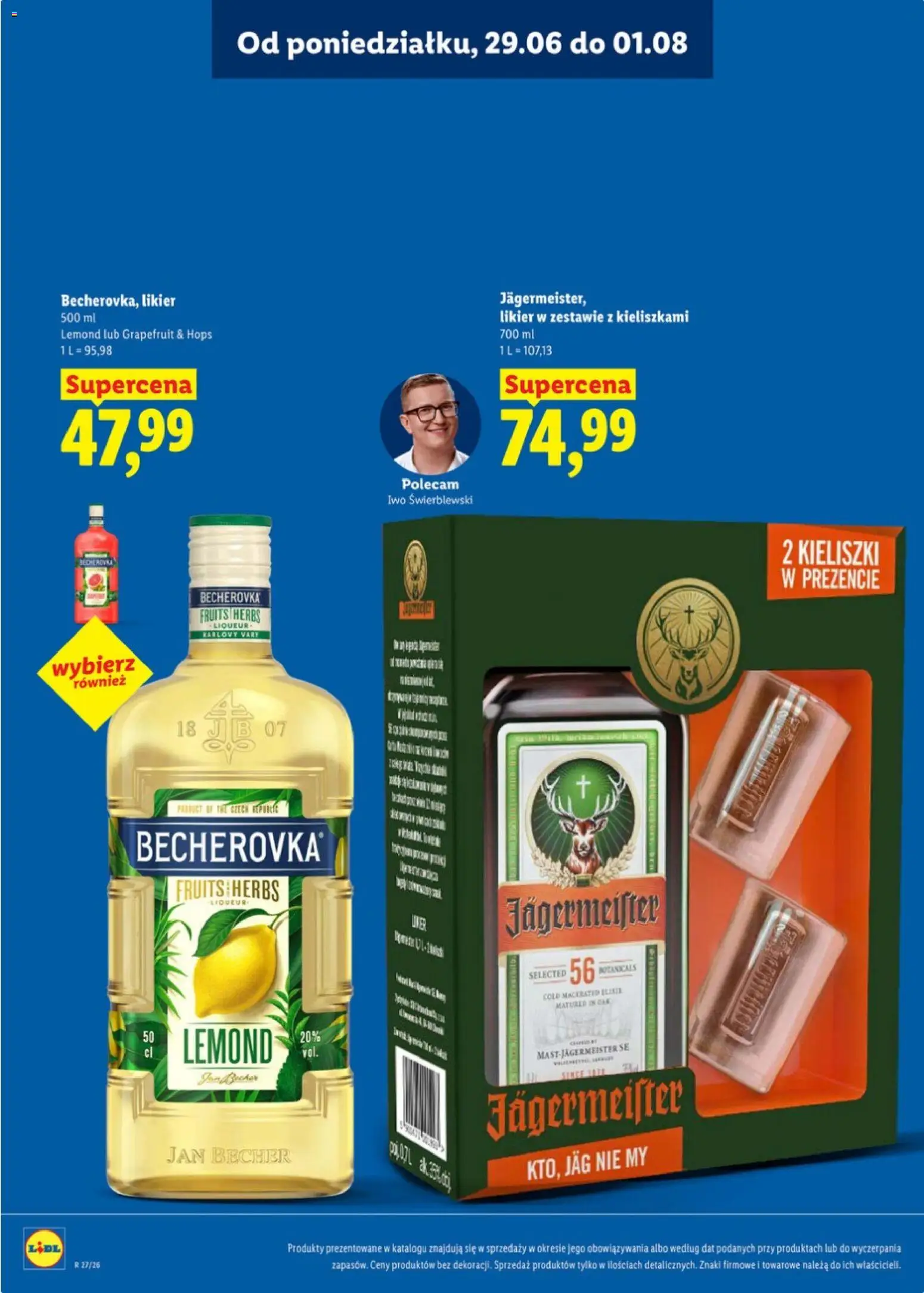 Lidl Katalog alkoholi mocnych od 29.06.2026 | Strona: 17 | Produkty: Becherovka, Jagermeister
