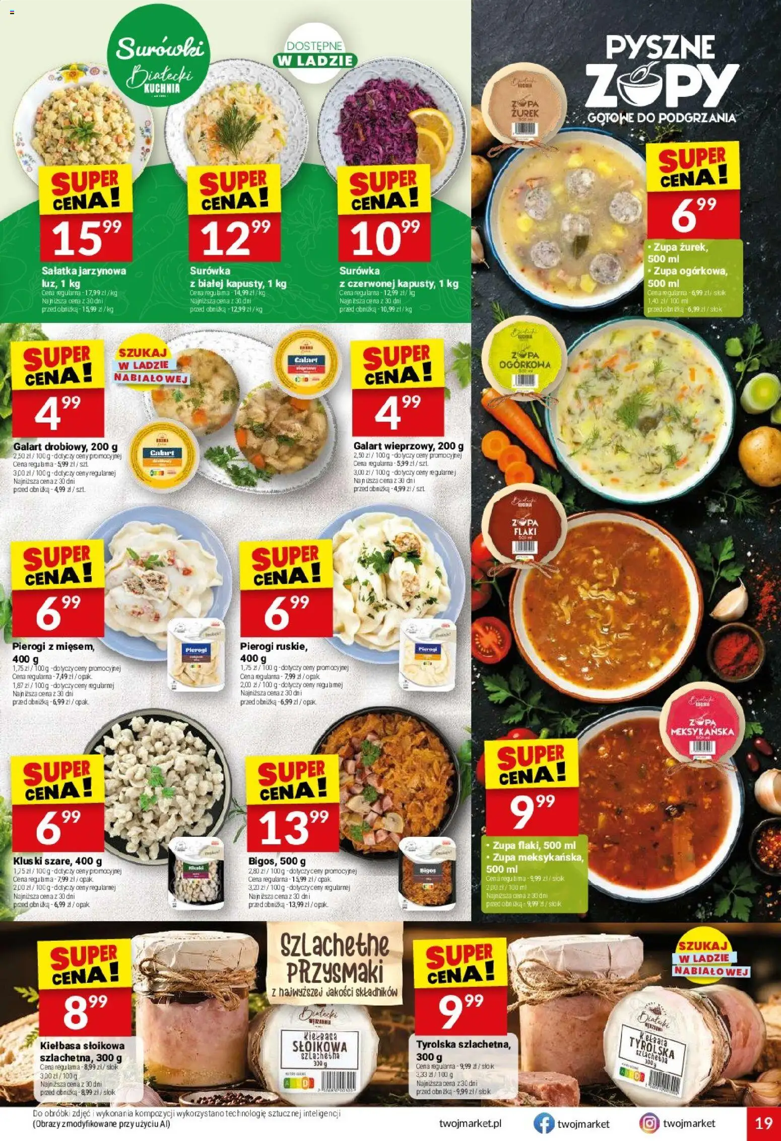 Twój Market gazetka od 07.10.2026 | Strona: 19 | Produkty: Kiełbasa, Zurek, Zupa, Sałatka