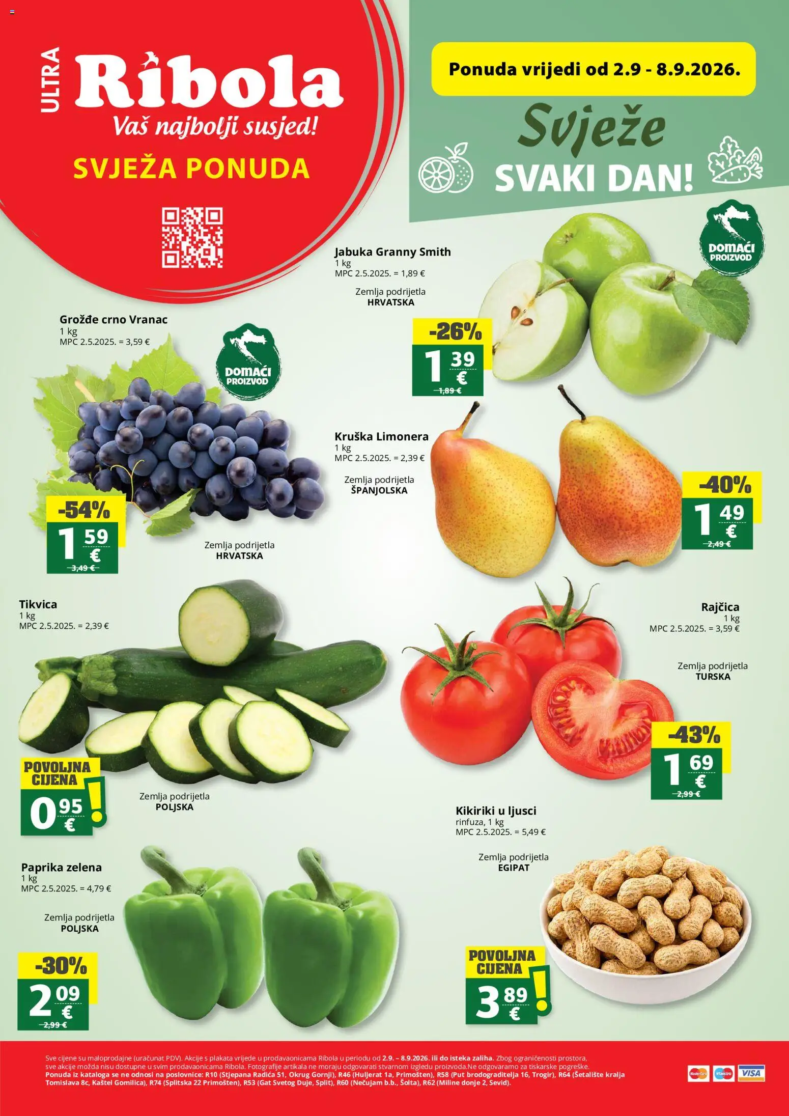 Ribola katalog | vrijedi od 02.09.2026 | Stranica: 1 | Proizvodi: Zemlja, Paprika, Kikiriki, Kruška