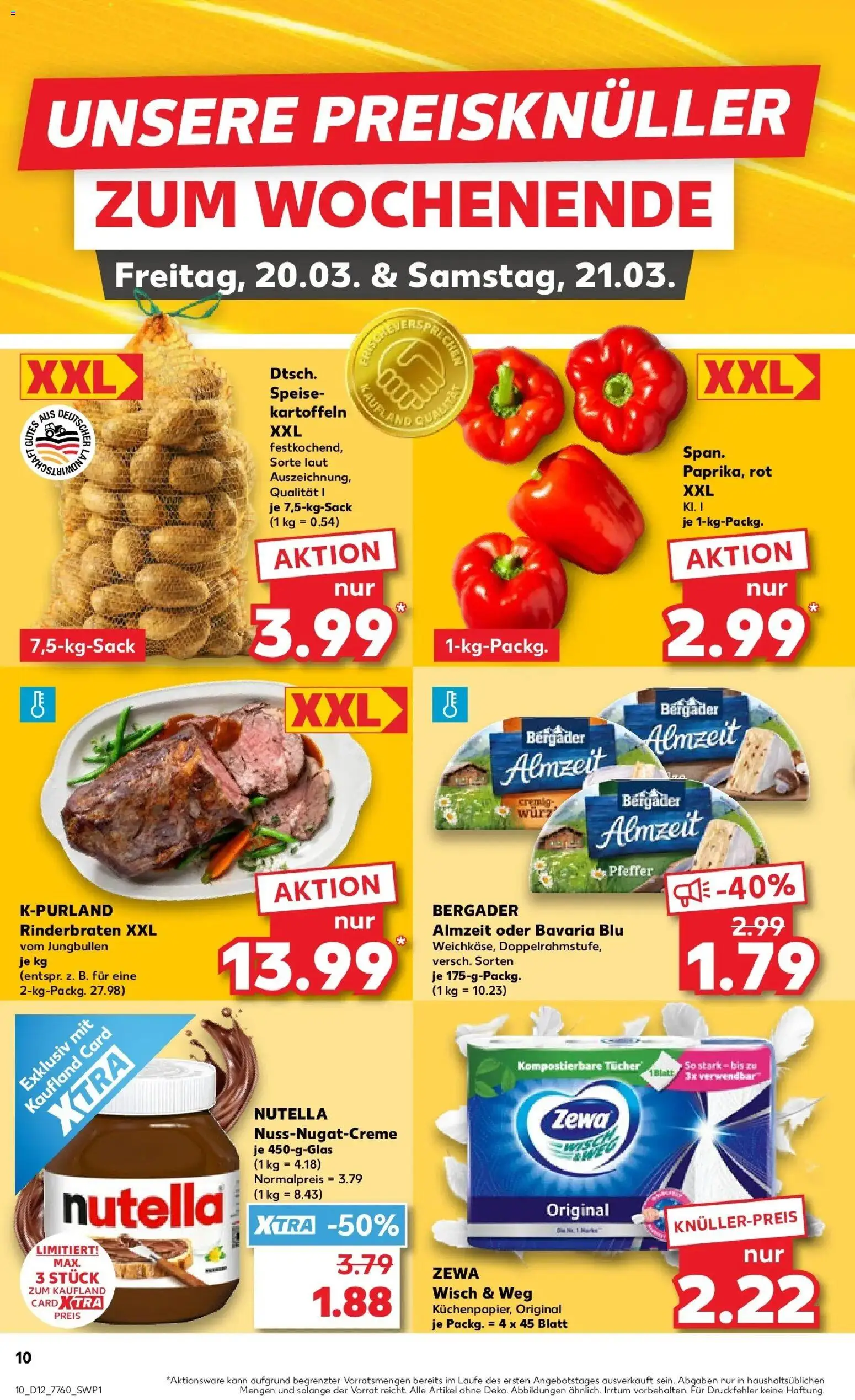 Kaufland Prospekt Burghausen	 – gültig ab 19.03.2026 | Seite: 10 | Produkte: Rinderbraten, Nutella, Kartoffeln, Pfeffer